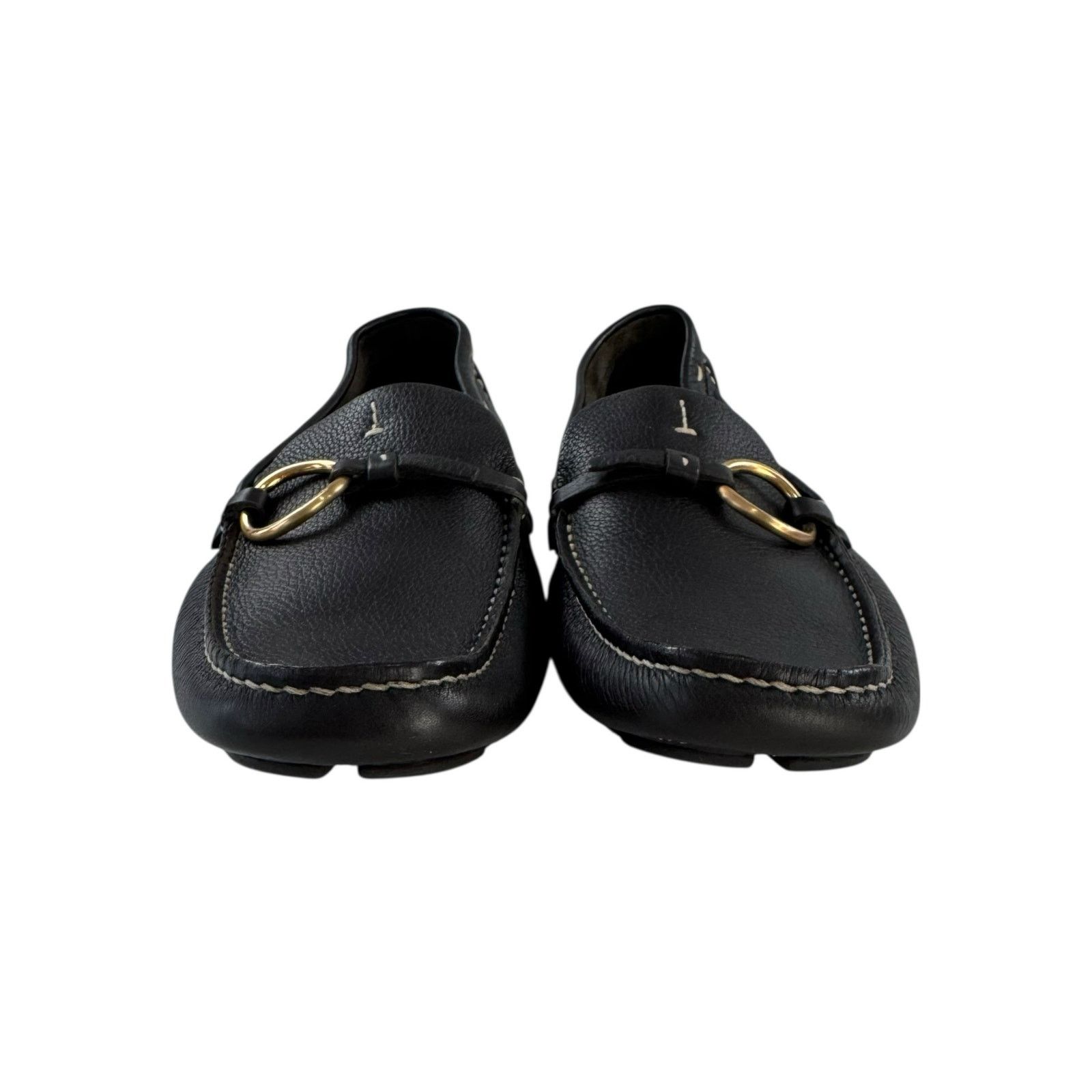 Prada Prada Brown Pebbled Leather Loafers Size US 8 / IT 38 - 7 Thumbnail