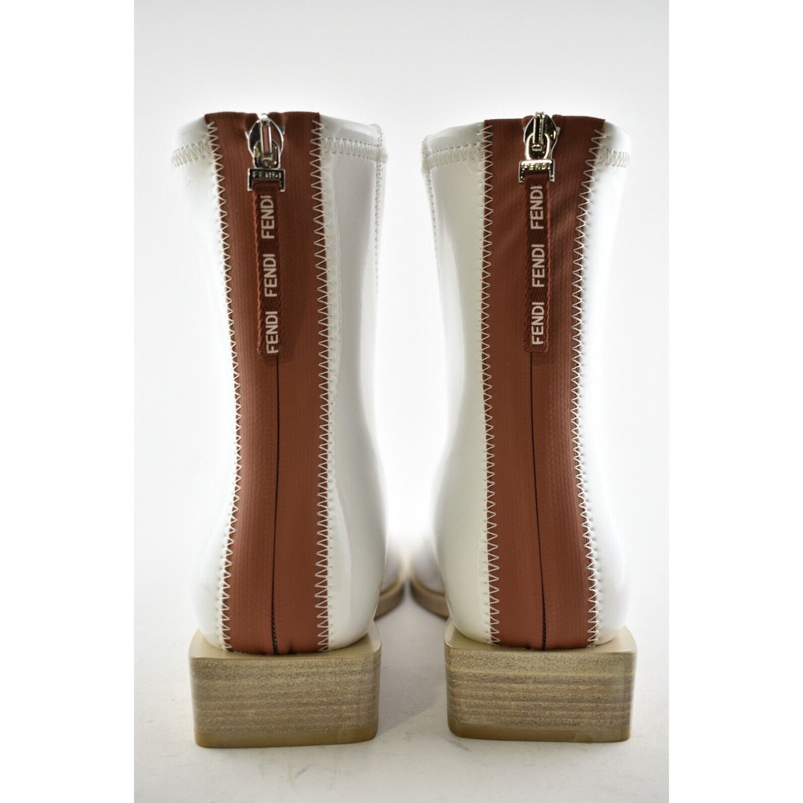 Fendi Fendi White Patent Neoprene Stretch Logo Sock Ankle Size US 6.5 / IT 36.5 - 11 Thumbnail