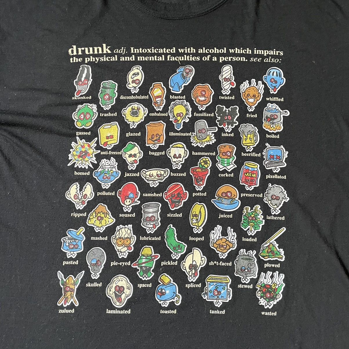 Gildan Vintage Y2K ADULT LOGO FUNNY DRUNK TRIP FACE L Size US L / EU 52-54 / 3 - 6 Thumbnail