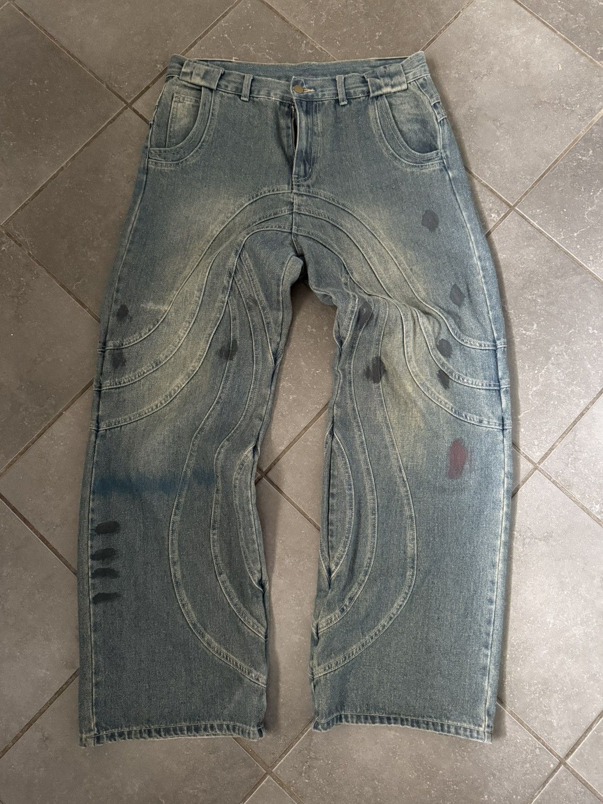 Other Wave-Style Denim Jeans (Similar to No Faith Studios) Size US 34 / EU 50 - 1 Thumbnail