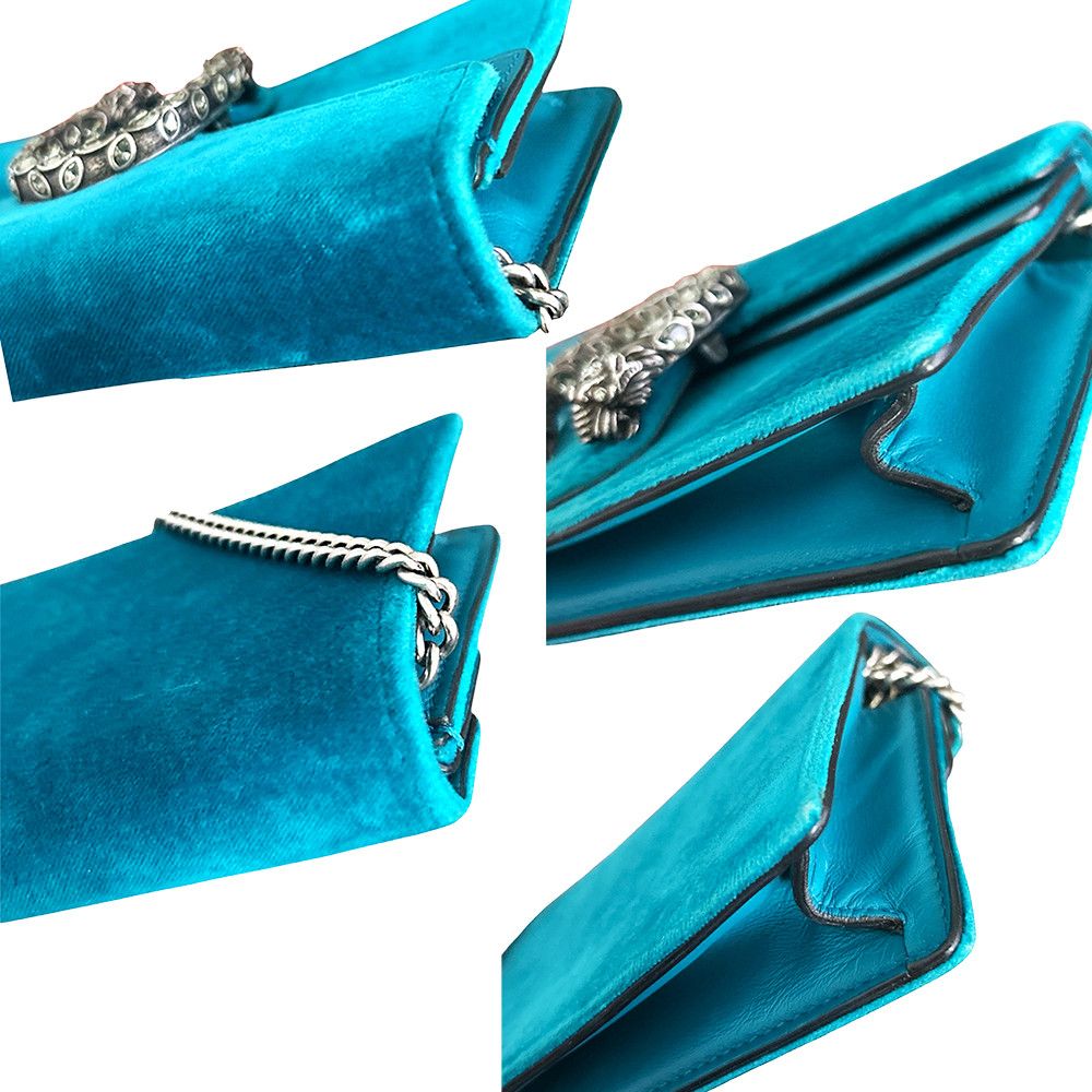 Gucci GUCCI Velvet Super Mini Dionysus Shoulder Bag Peacock Blue Size ONE SIZE - 11 Thumbnail