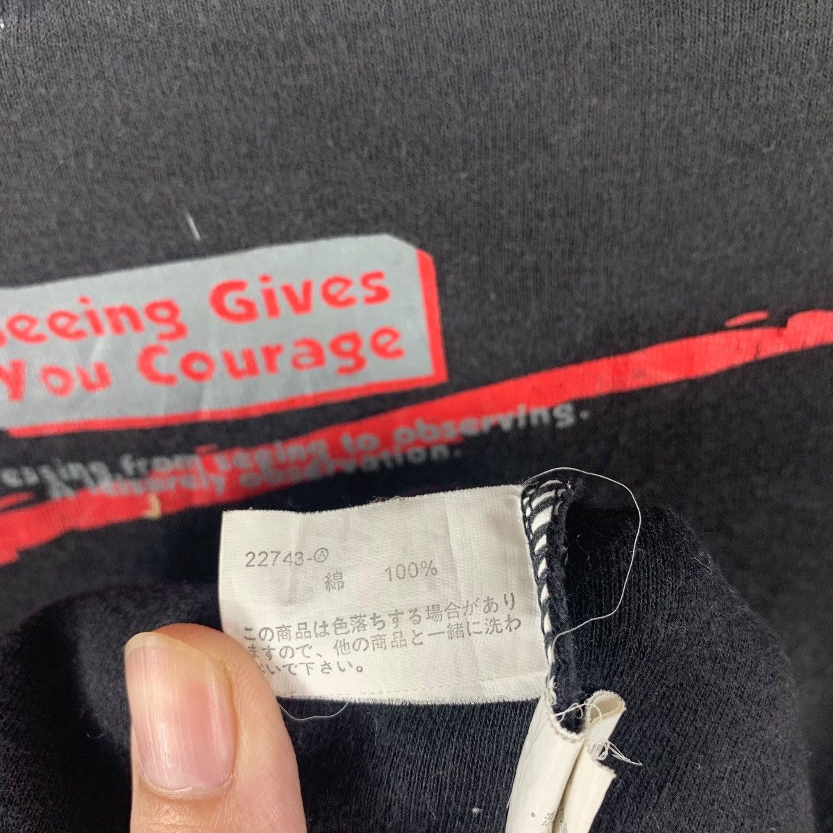 Japanese Brand DANGEROUS WARNING punk zipper long sleeve tee Size US L / EU 52-54 / 3 - 12 Thumbnail