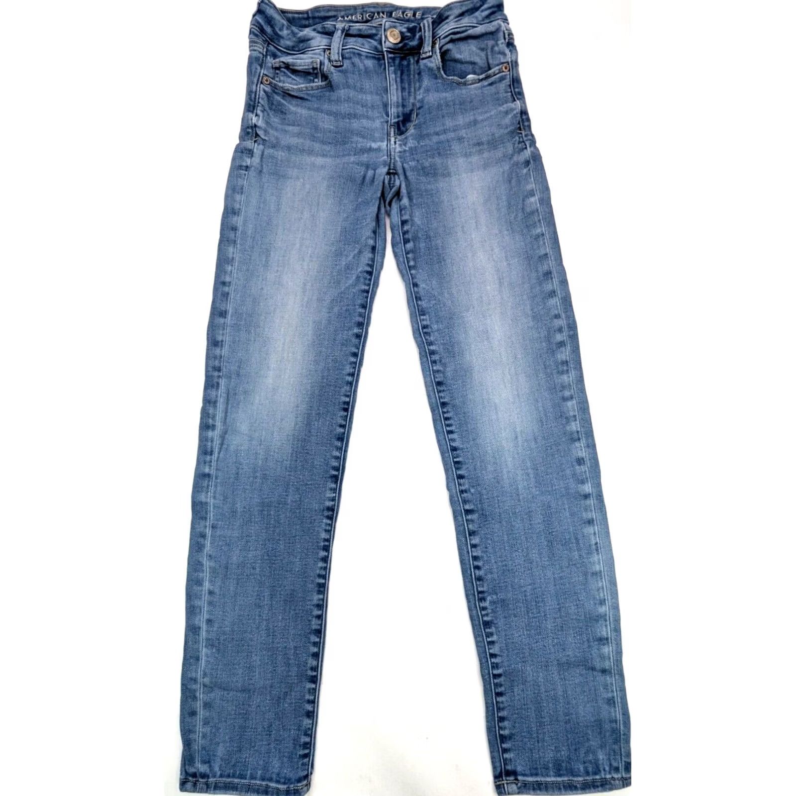American Eagle Outfitters American Eagle Skinny Jeans Women 2 Light Wash Denim Next Level Stretch 26x28 Size 26" / US 2 / IT 38 - 2 Thumbnail