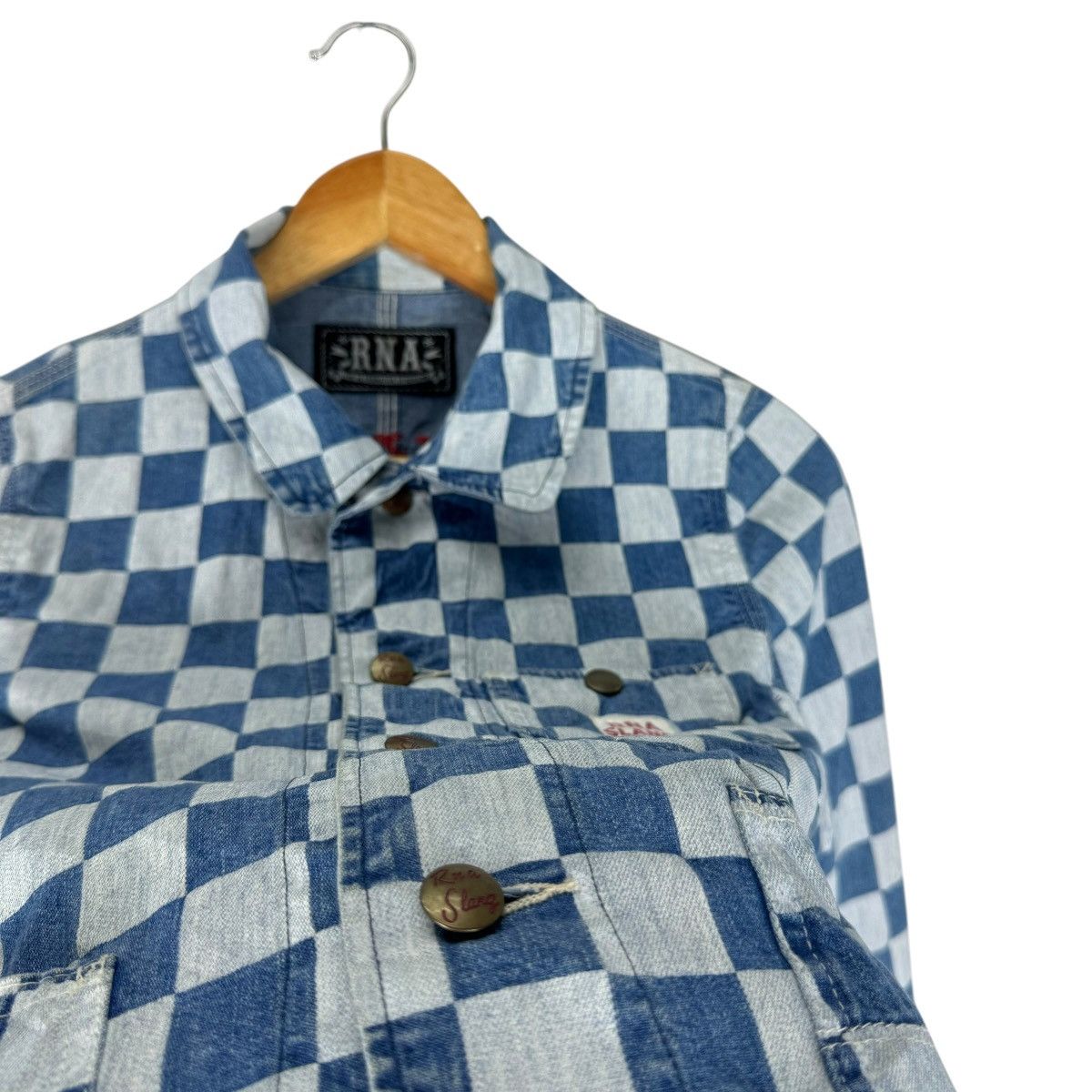 Designer × Japanese Brand ☀️RNA BLUE CHECK DENIM JACKET Size M / US 6-8 / IT 42-44 - 4 Thumbnail