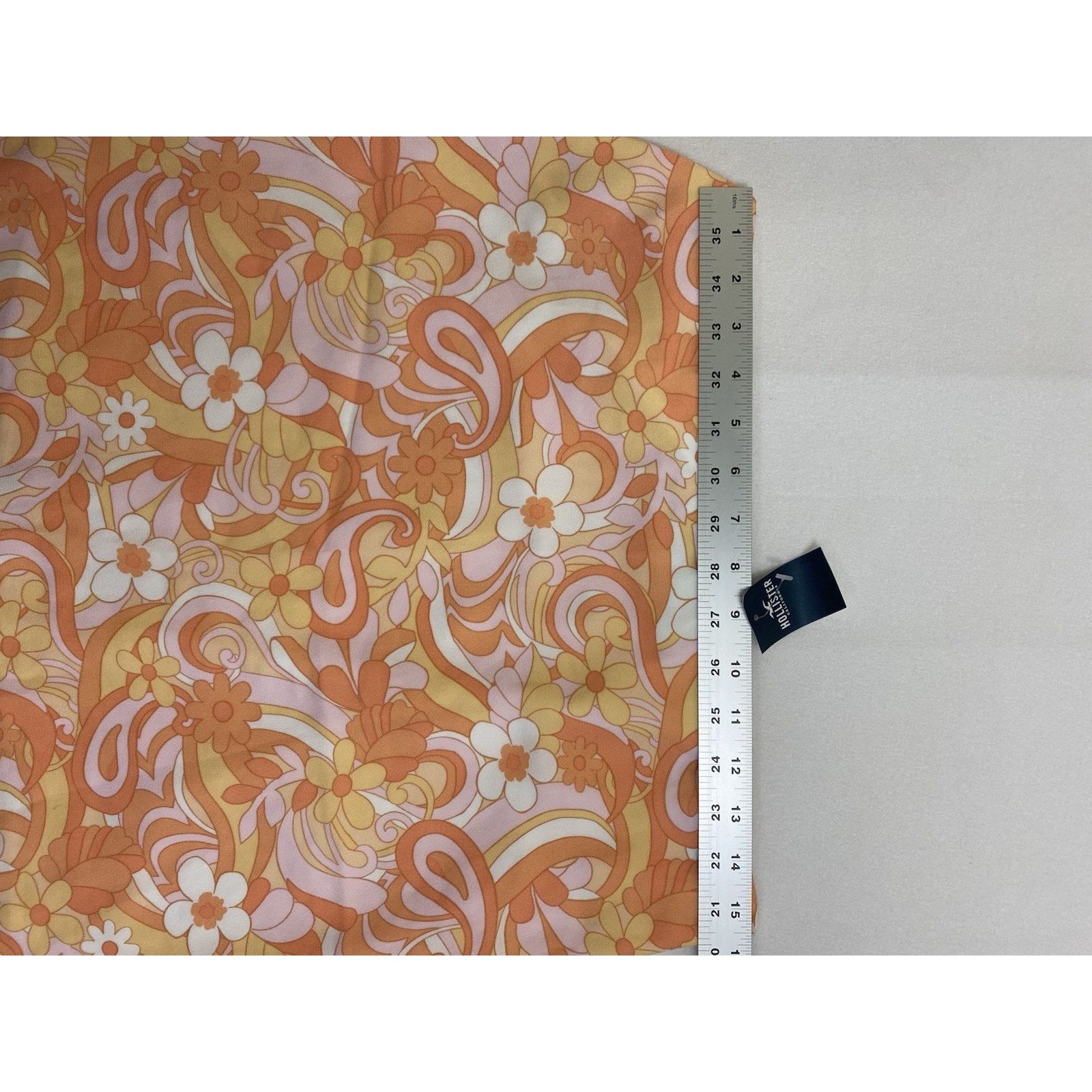 Hollister Hollister Women's Large Orange Floral High-rise Mini Skirt Size 32" / US 10 / IT 46 - 6 Thumbnail