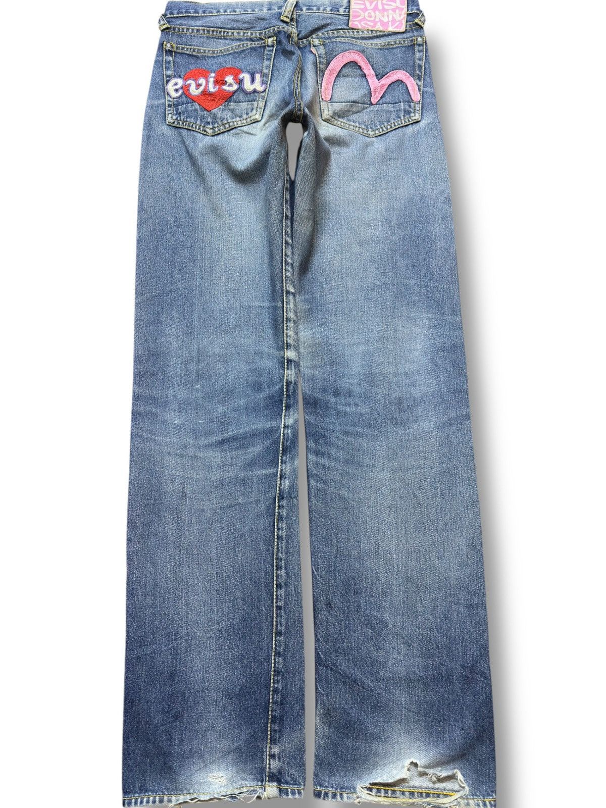 Evisu Vintage Evisu Donna Osaka Selvedge Faded Distressed Denim Size US 29 - 5 Thumbnail