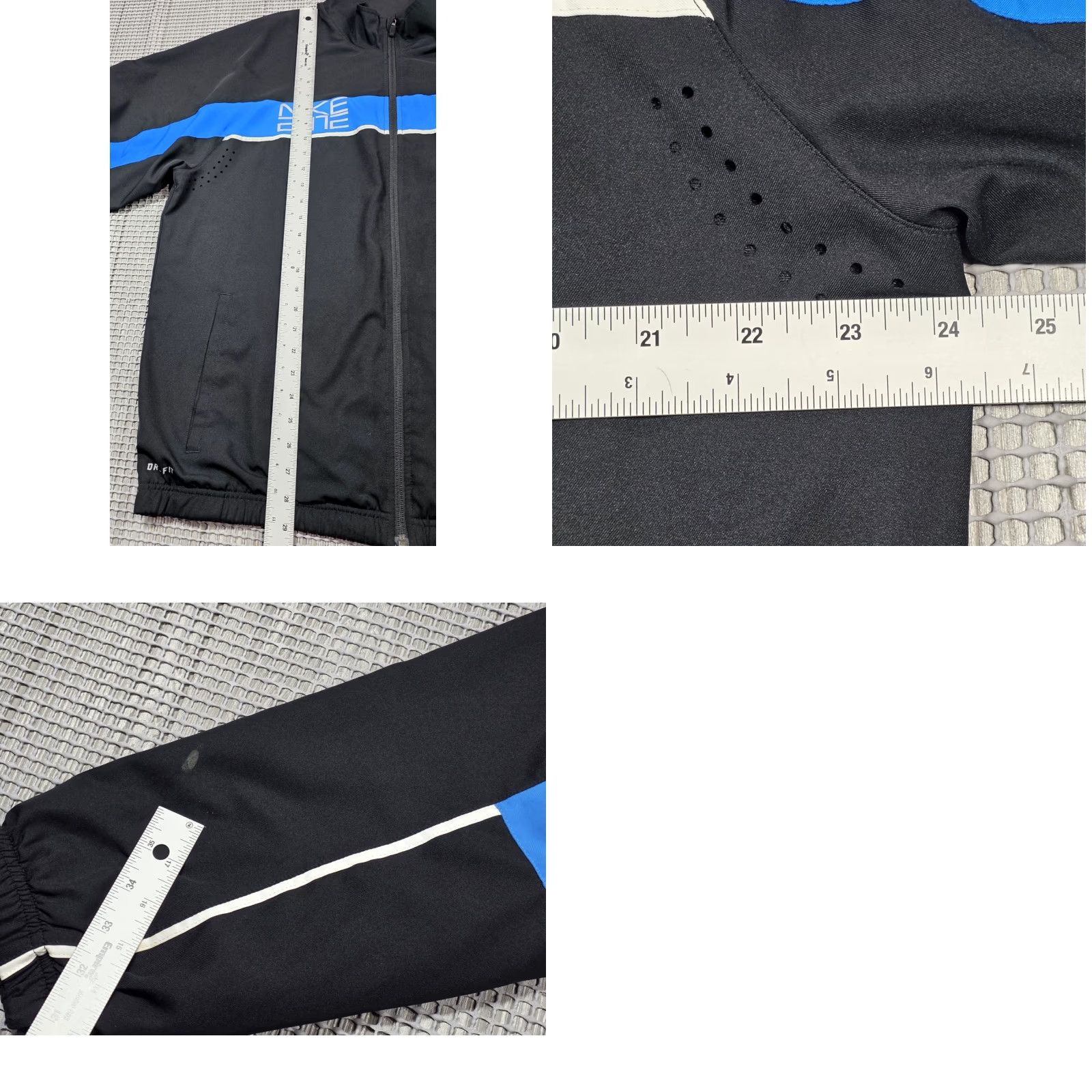 Nike VINTAGE Nike Elite Dri-Fit Full Zip Jacket Men XL Blue Black Swoosh Spell Out Logo Size US XL / EU 56 / 4 - 10 Thumbnail