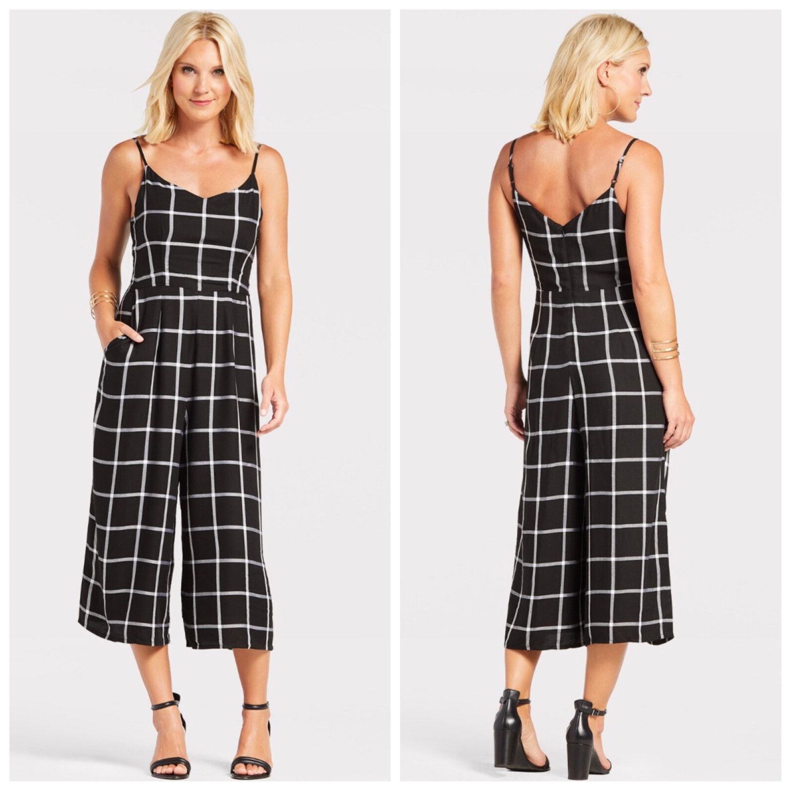 Other Allison Joy Cece Windowpane Jumpsuit Size 26" / US 2 / IT 38 - 1 Thumbnail