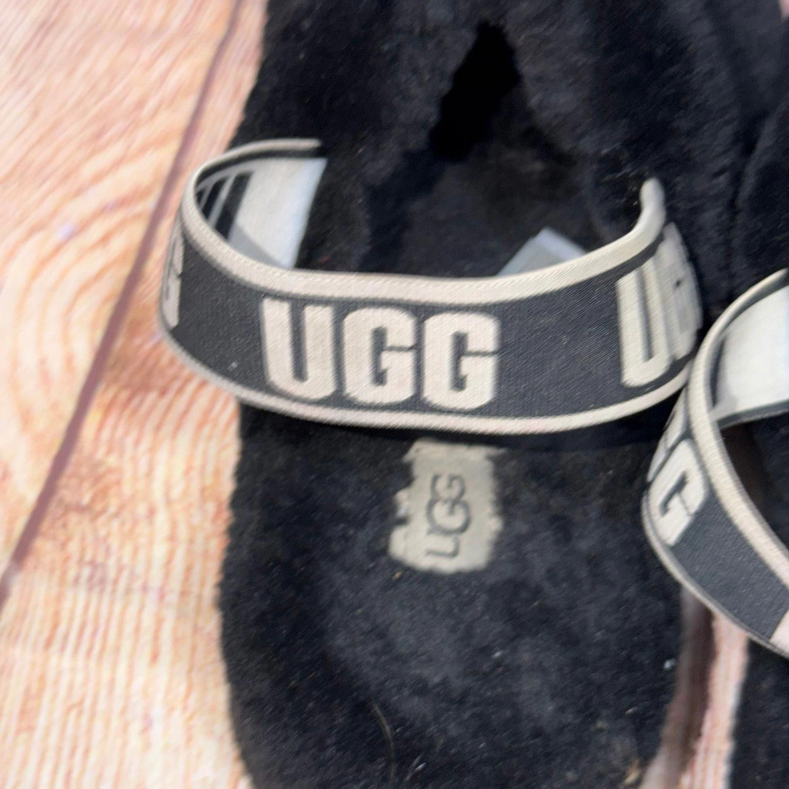 Other UGG Fluffy Black Slippers with Logo Strap Size 9 Size US 9 / IT 39 - 7 Thumbnail