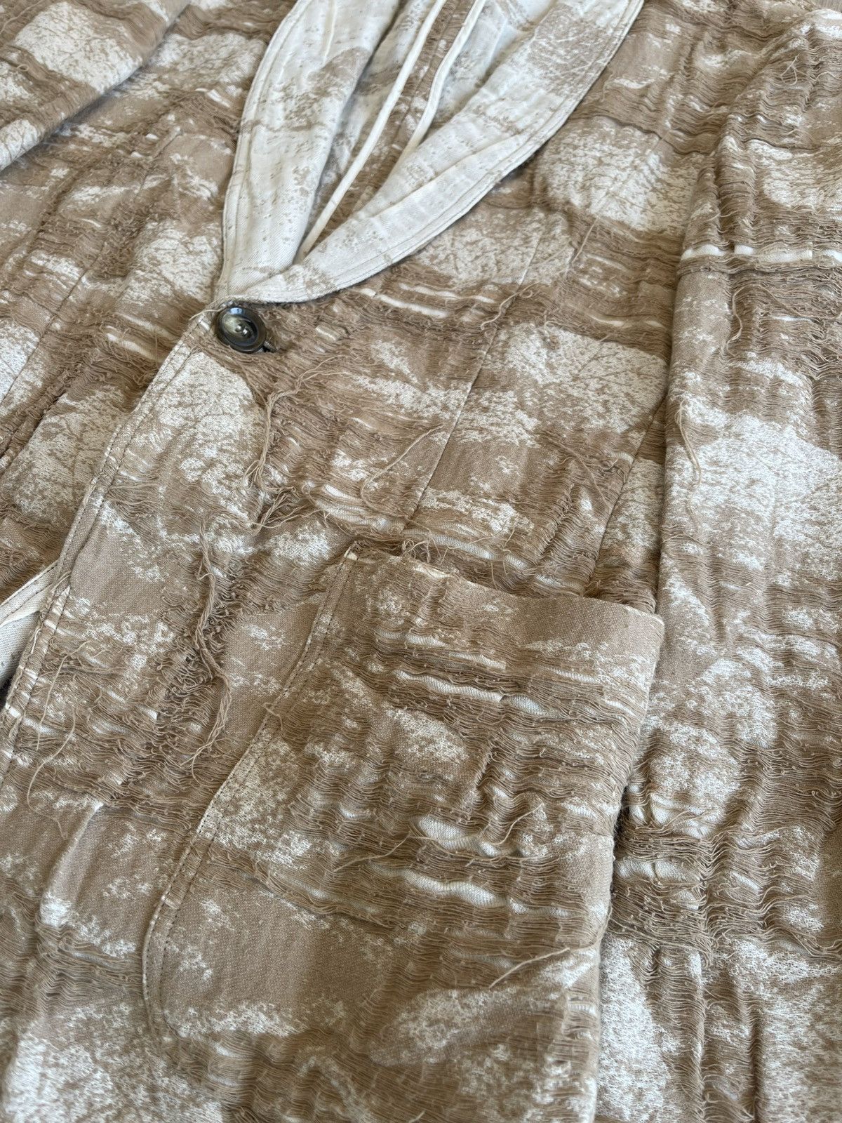 Japanese Brand Share Spirit Homme Leaf Pattern Distressed Tailored Jacket Size US S / EU 44-46 / 1 - 6 Thumbnail