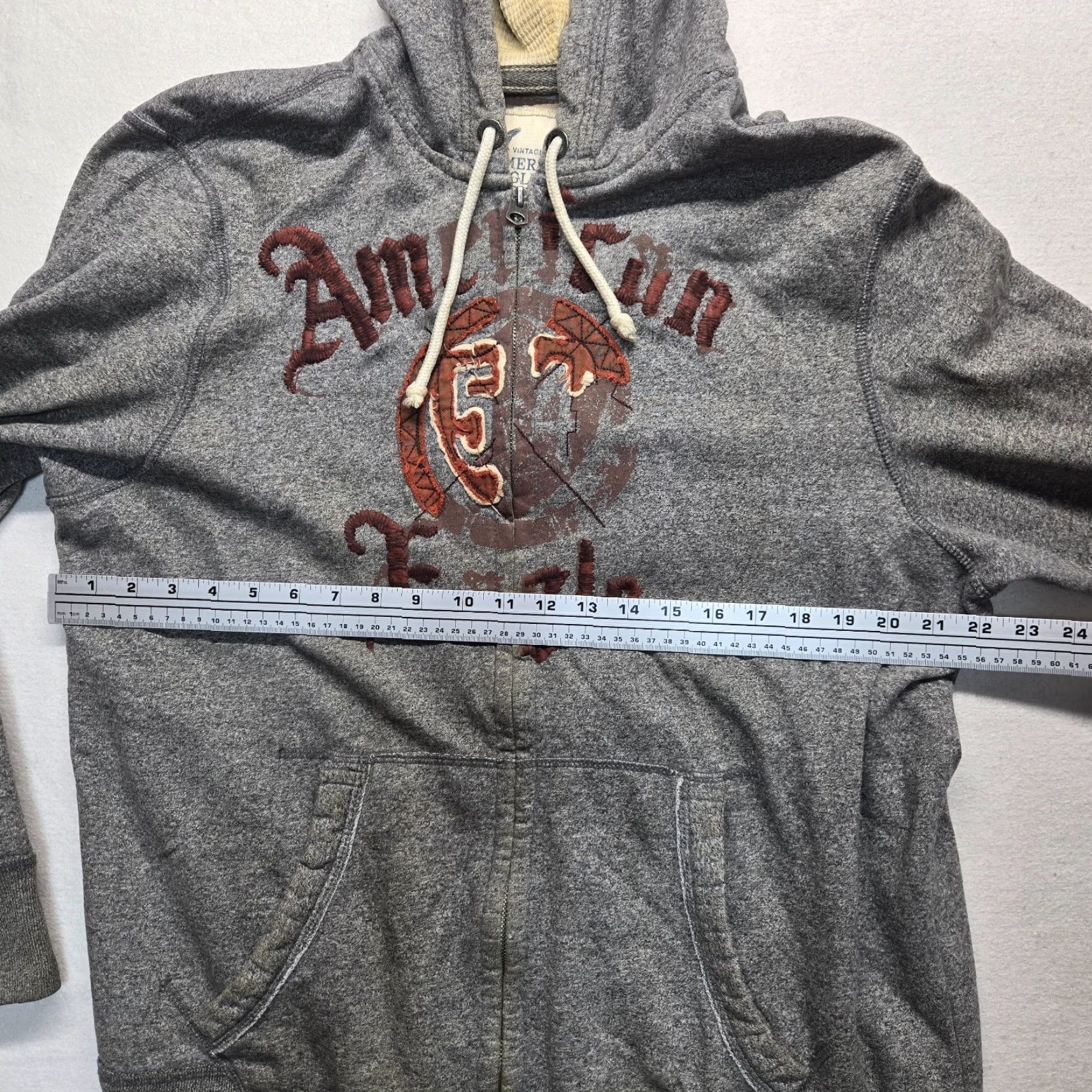 American Eagle Outfitters American Eagle Outfitters Hoodie Mens XL Gray Sweatshirt Long Sleeve Pullover Graphic Print Heavyweight Logo Pockets Furthest? Size US XL / EU 56 / 4 - 6 Thumbnail