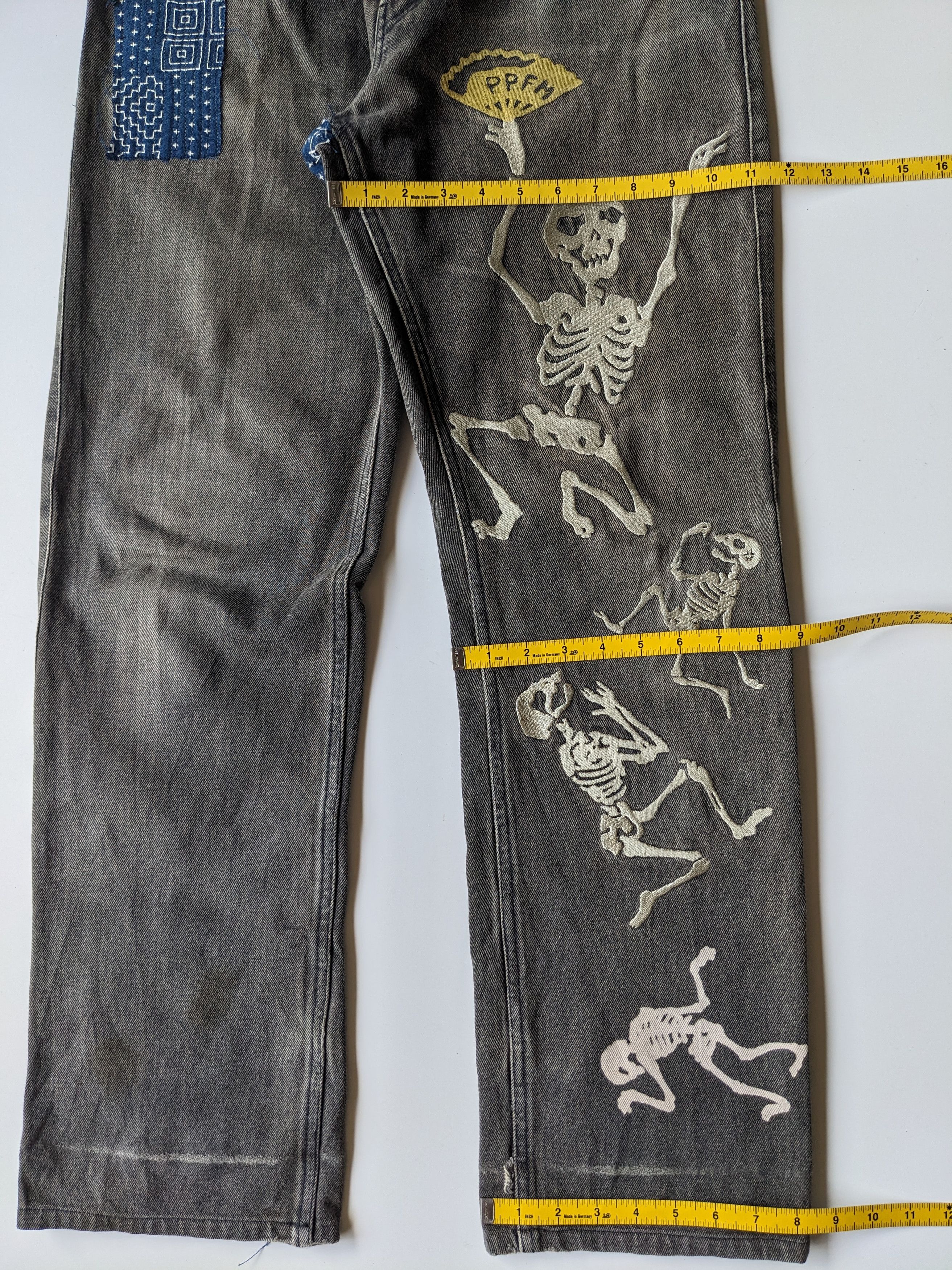 Japanese Brand × PPFM × Tornado Mart PPFM skeleton skeleton boro flare jeans Size US 31 - 10 Thumbnail