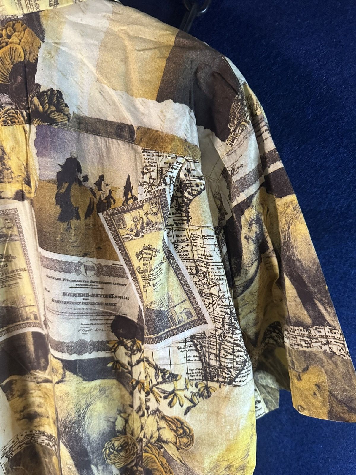 GOA Crazy Rare!!! Vintage 90s Dunlop Safari AOP Shirt GOA style Size US L / EU 52-54 / 3 - 10 Thumbnail