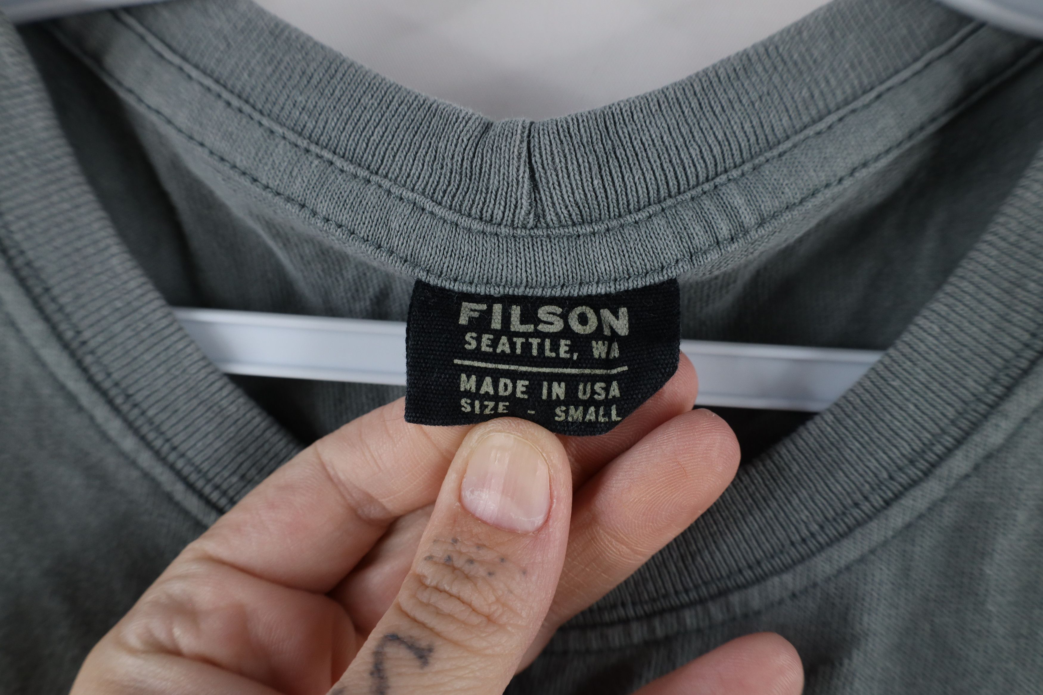 Filson × Vintage CC Filson Blank Outfitter One Pocket T-Shirt USA Sage Gray Size US S / EU 44-46 / 1 - 8 Thumbnail