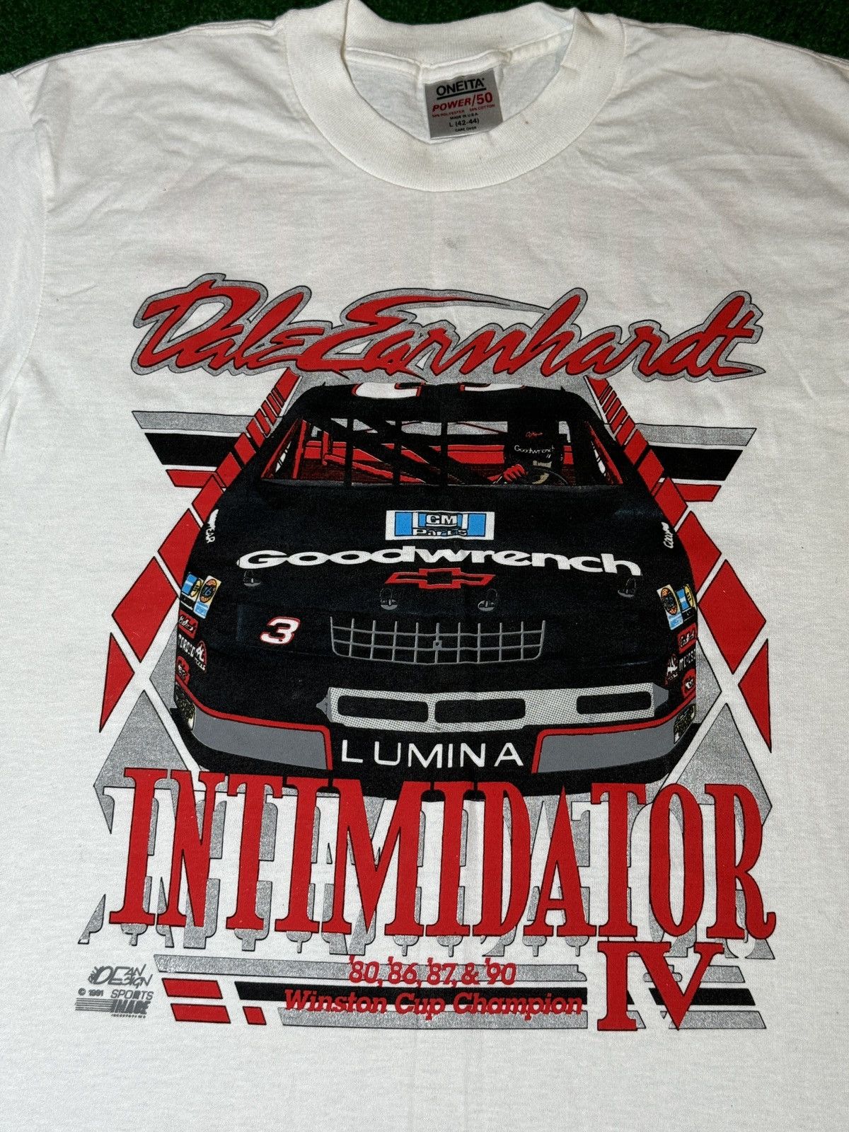NASCAR × Vintage Vintage 90s Dale Earnhardt Sr Intimidator 50/50 OG T Shirt Size US L / EU 52-54 / 3 - 2 Thumbnail