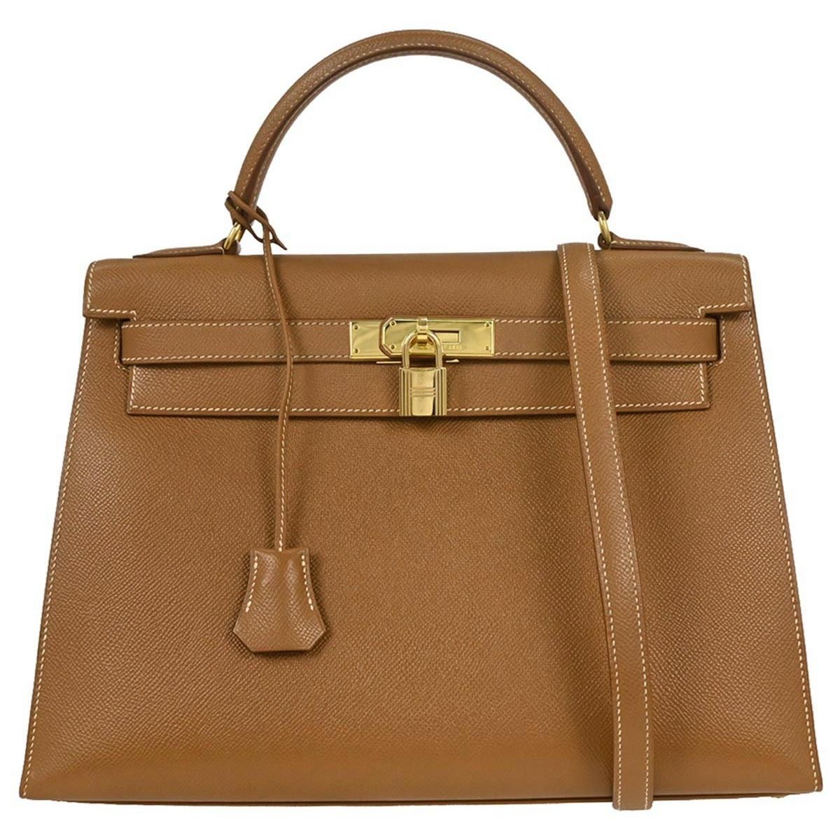 Hermes Hermes Kelly Handbag Calf leather with hardware gold Size ONE SIZE - 1 Thumbnail
