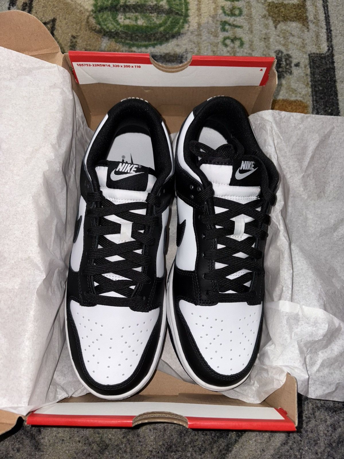 Nike Nike Dunk Low Retro White Black Panda Size US 8.5 / EU 41-42 - 3 Thumbnail