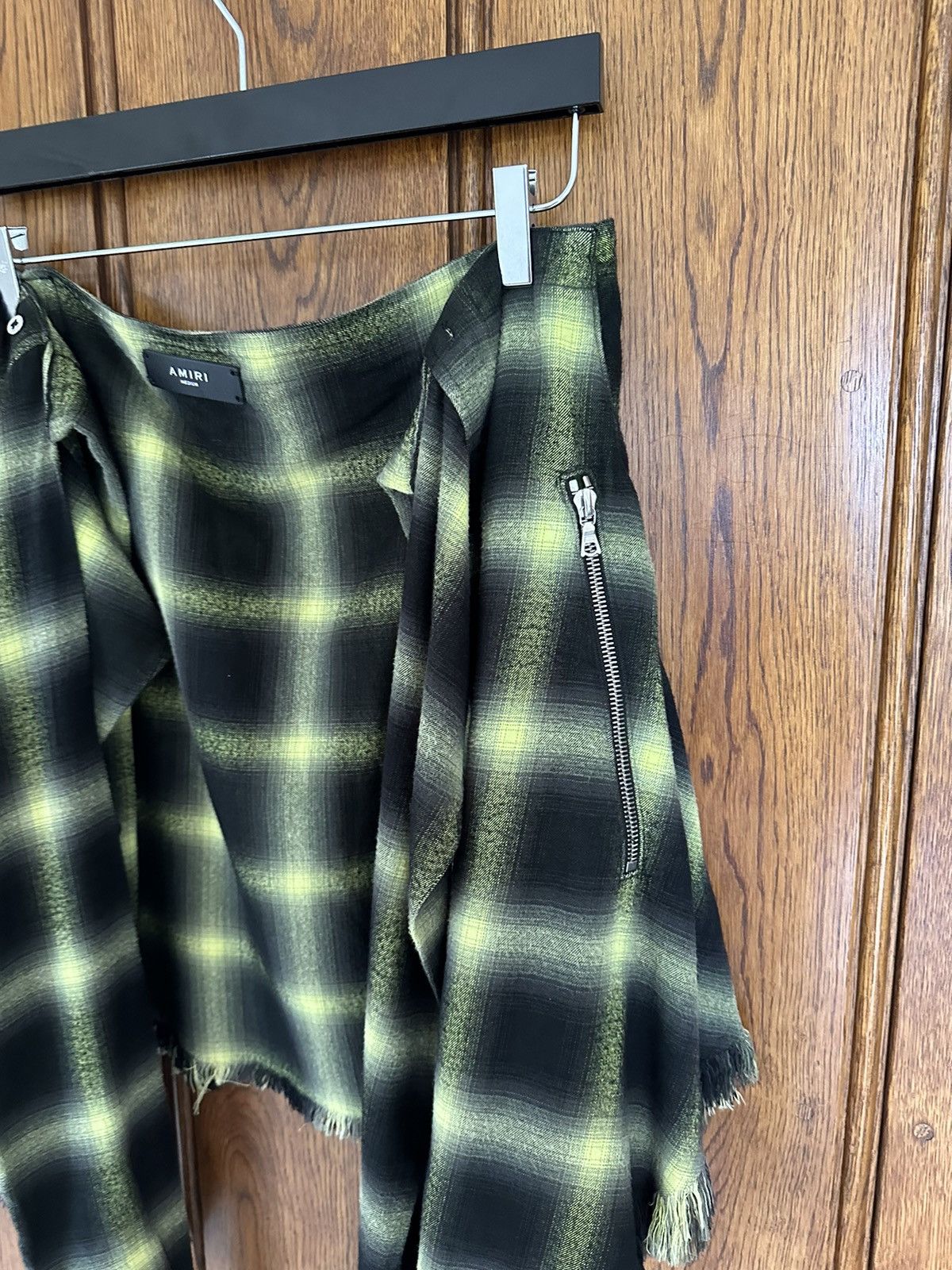 Amiri SS19 Amiri raw hem flannel waist wrap shirt Size ONE SIZE - 5 Thumbnail