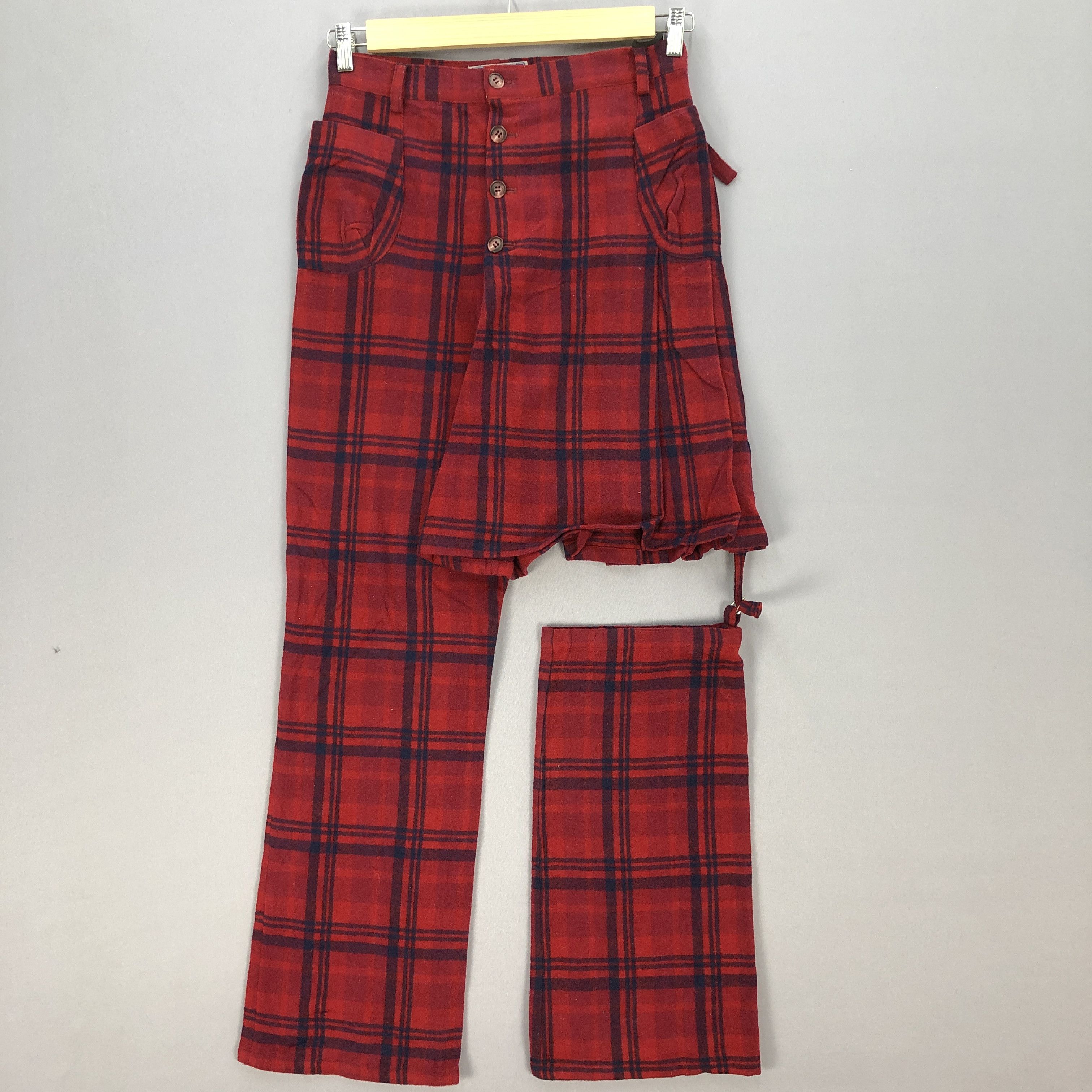 Japanese Brand × Vintage Vintage Wool Pants Seditionaries Punk Check Trousers Size 28" / US 6 / IT 42 - 1 Thumbnail