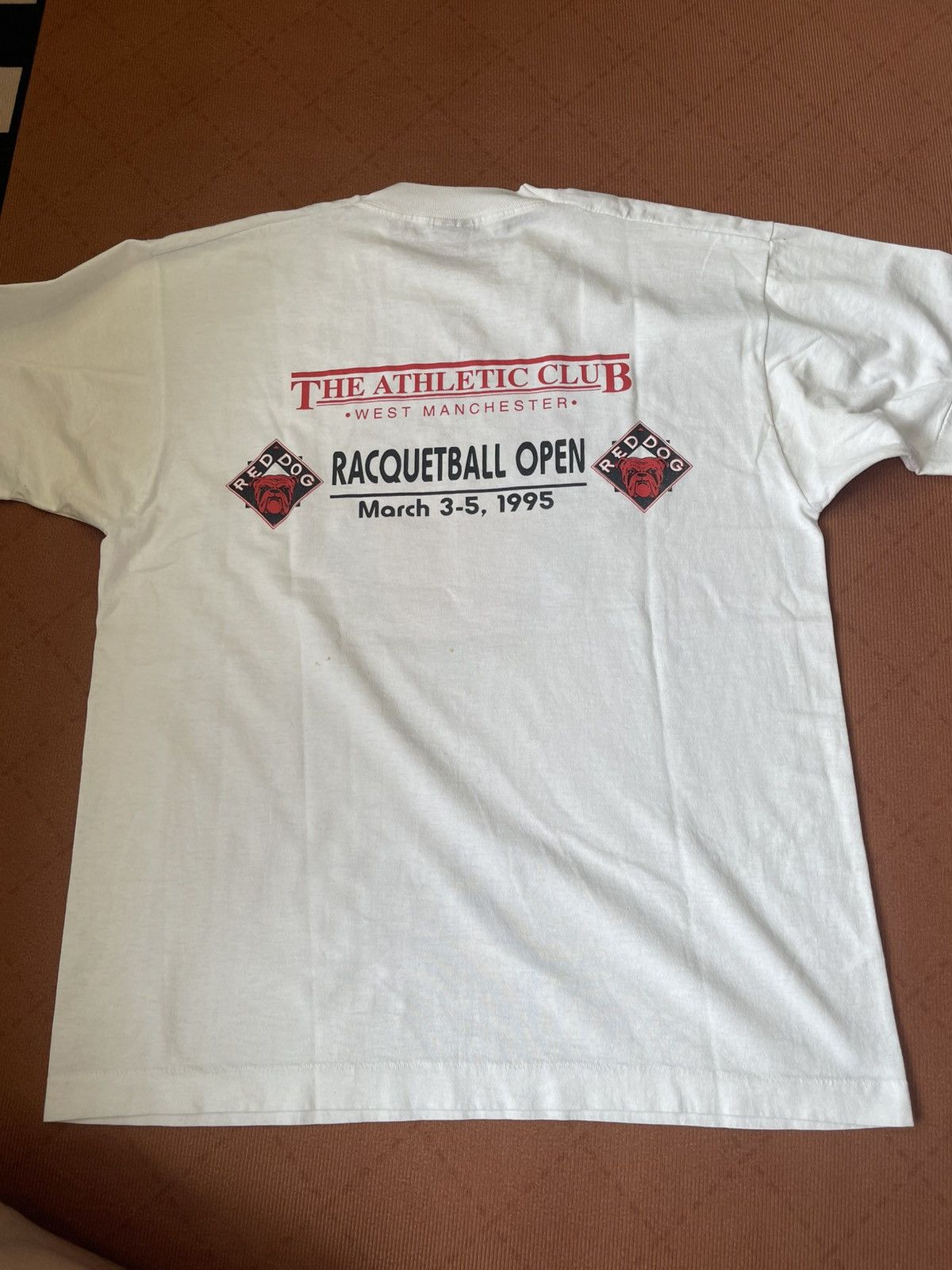 Vintage VINTAGE 1995 RED DOG BEER RACQUETBALL OPEN TEE Size US XL / EU 56 / 4 - 6 Thumbnail