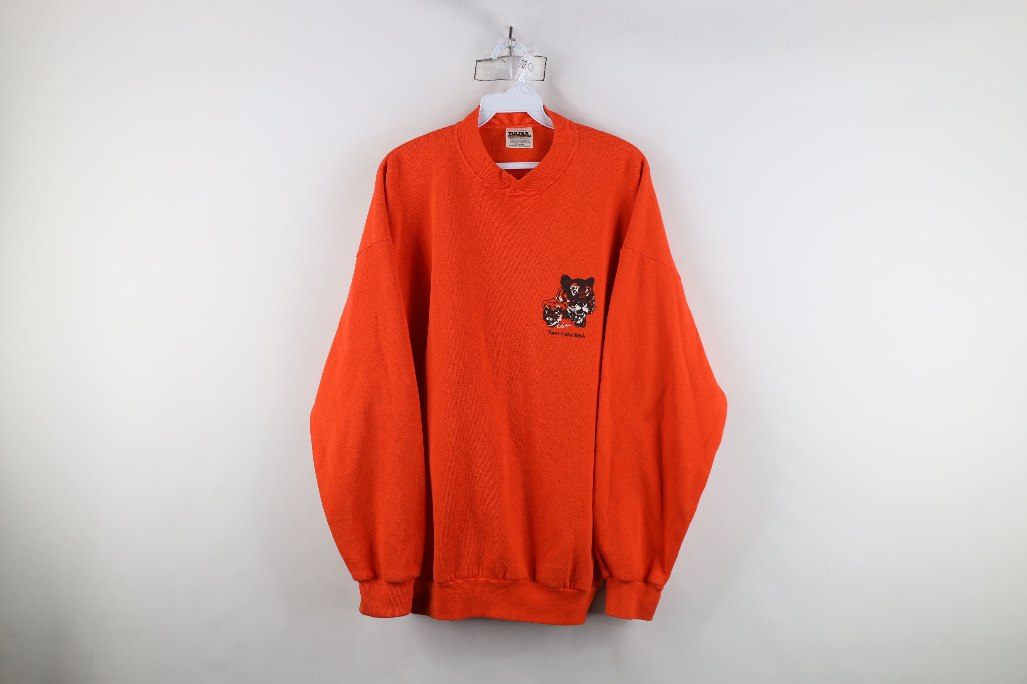 Vintage Vintage 90s BSA Boy Scouts of America Sweatshirt Orange USA Size US XL / EU 56 / 4 - 1 Thumbnail