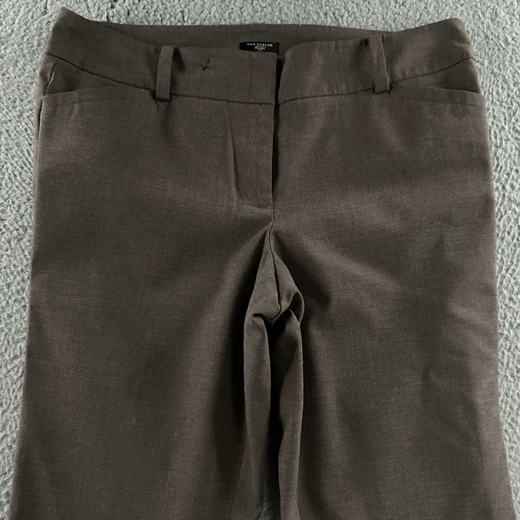 Ann Taylor Ann Taylor Womens Pants Brown 8P Petites Flared Career Work Polyester Blend Size 24" / US 00 / IT 34 - 2 Thumbnail