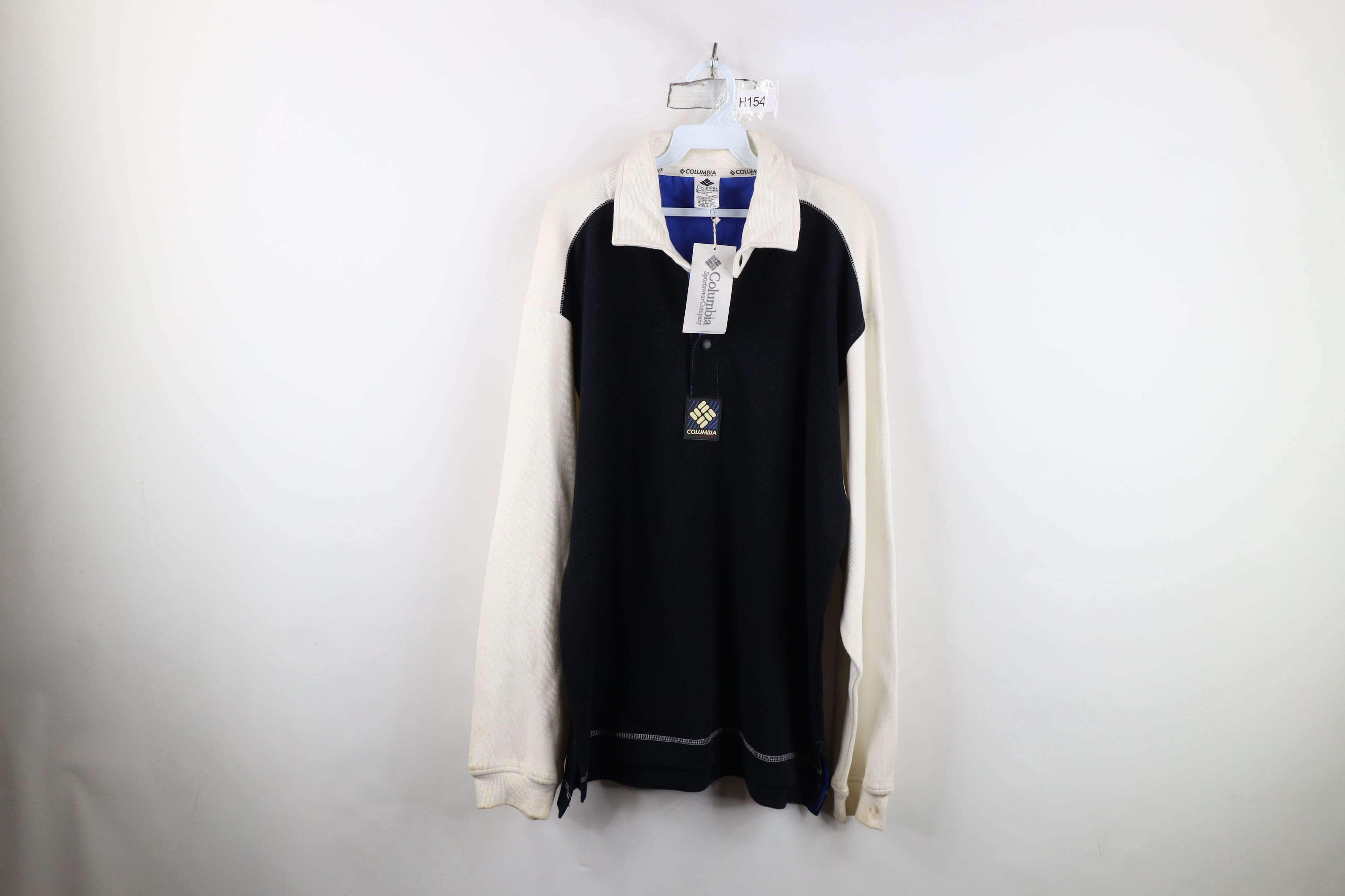 Columbia Deadstock Vintage 90s Columbia Heavy Ribbed Knit Rugby Polo Size US L / EU 52-54 / 3 - 1 Thumbnail
