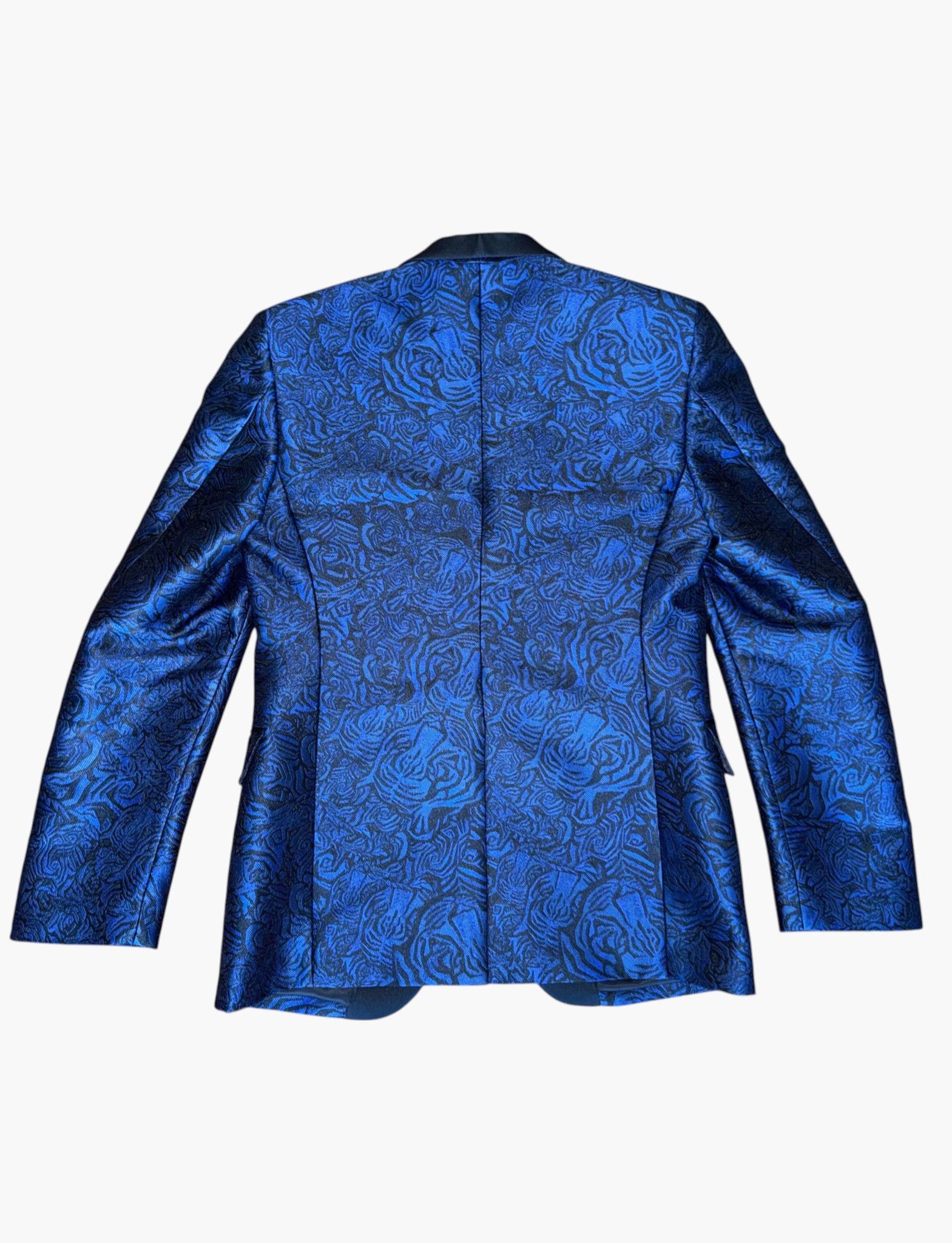 Just Cavalli 💎 Just Cavalli - Blue Embroidered Luxury Stand-Out Blazer Size 48R - 3 Thumbnail