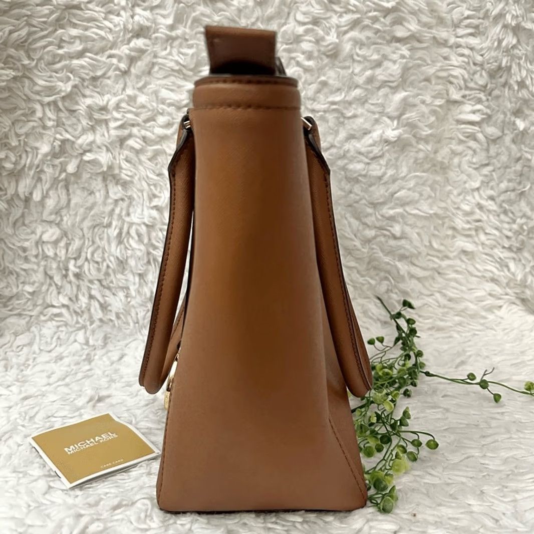 Michael Kors Michael Kors Ayden Luggage Tote Saffiano Leather Hand Bag Large Carryall Brown Womens Tote Size ONE SIZE - 3 Thumbnail