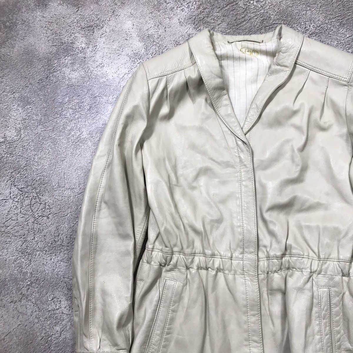 Vintage Vintage 90s Cream Oversized Chore Jacket Workwear Grunge M Size M / US 6-8 / IT 42-44 - 2 Thumbnail