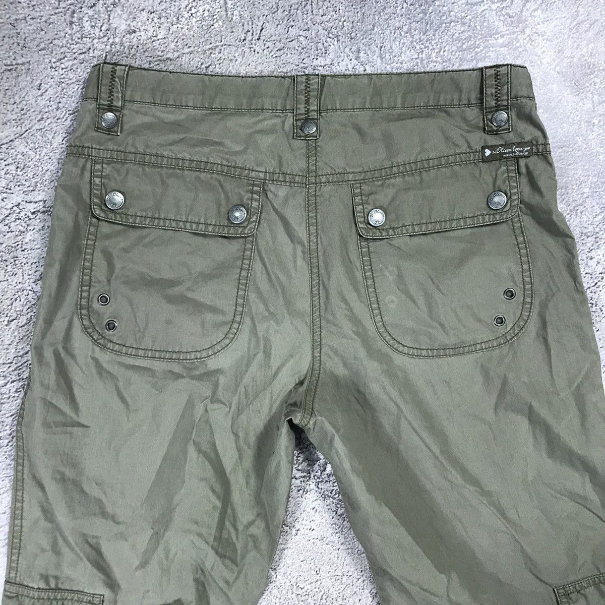 Vintage Vintage Y2K Baggy Cargo Pants Distressed Streetwear Olive 28 Size 28" / US 6 / IT 42 - 7 Thumbnail