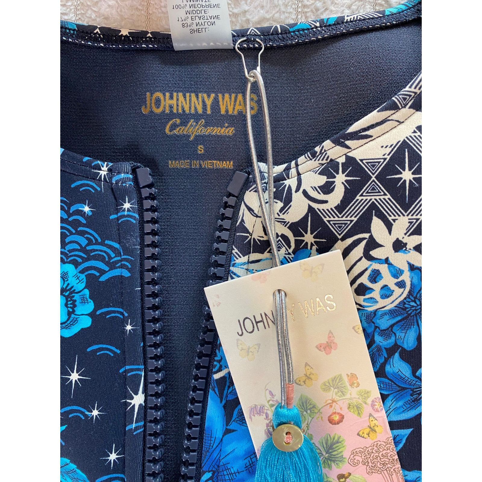Johnny Was Johnny Was SML Cali Blue-Fly Neoprene Bodysuit/Swimsuit Size ONE SIZE - 6 Thumbnail