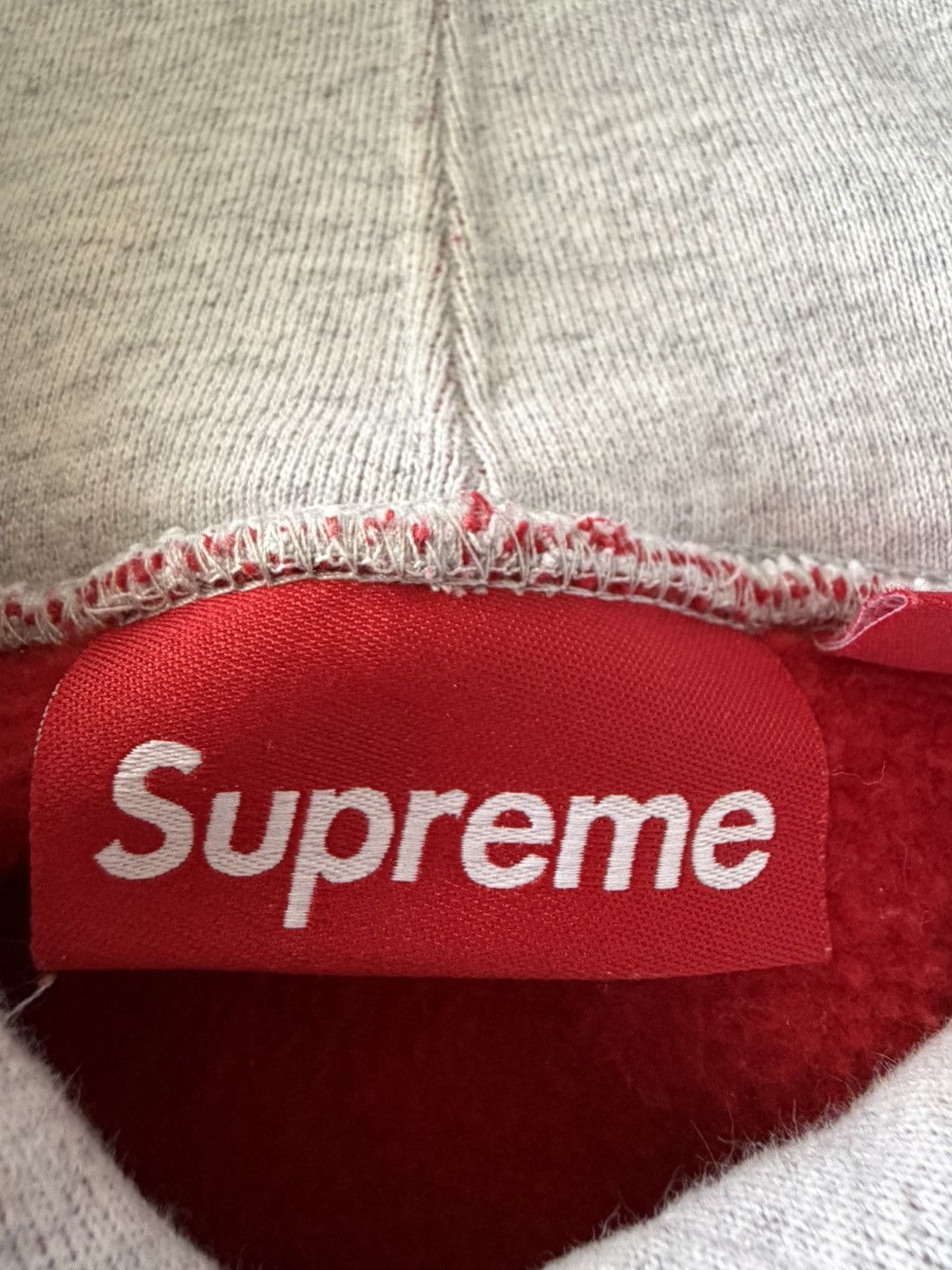 Supreme Grey and red Supreme Hoodie Size US XXL / EU 58 / 5 - 7 Thumbnail