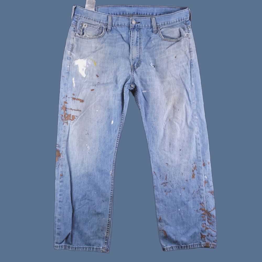 Levi's Levi's Jeans 36x29 Blue Distressed Paint Splatter Wide-Leg 569 Relaxed Regular Men’s Jeans Size US 36 / EU 52 - 1 Thumbnail