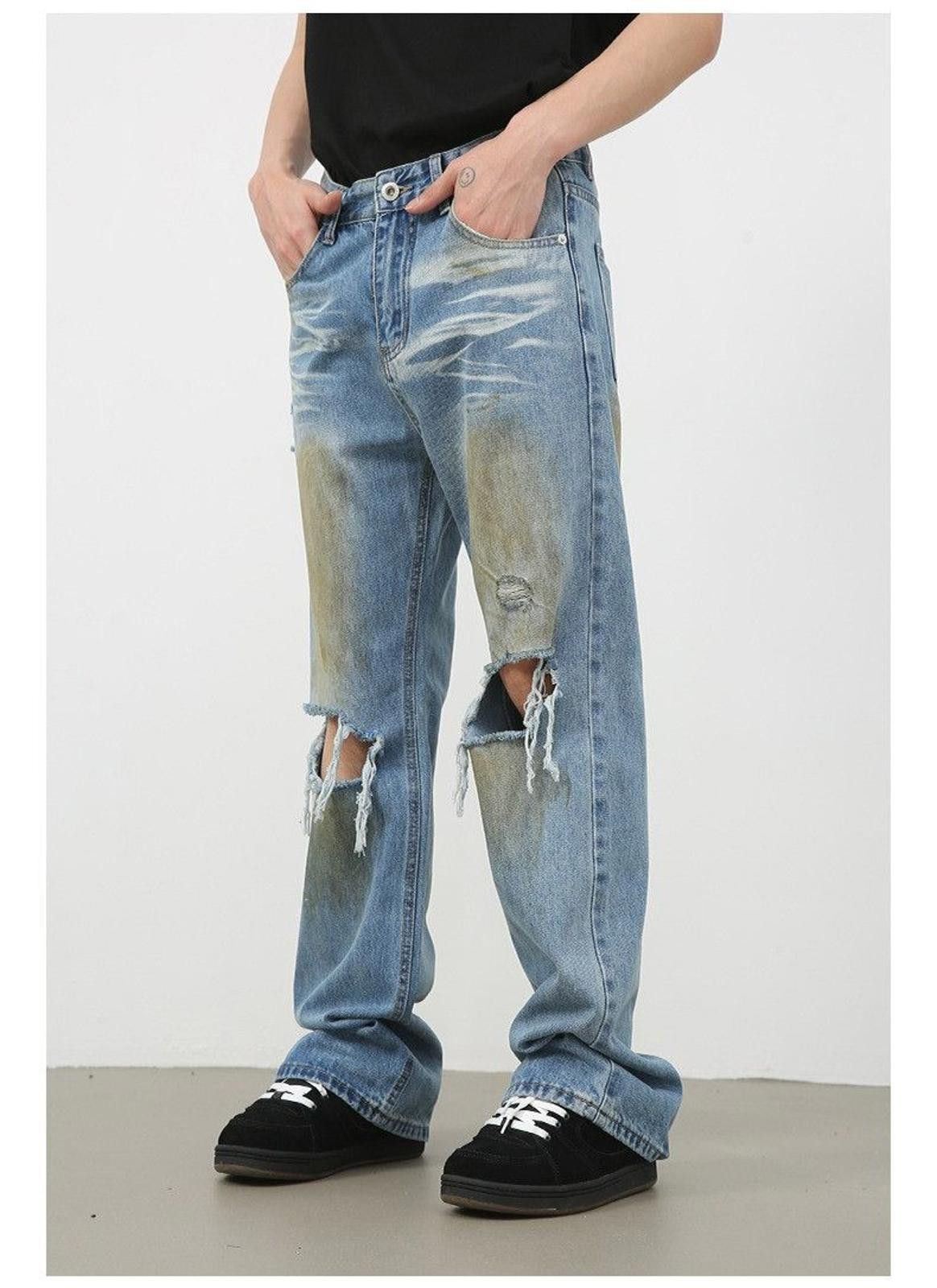 Vintage Distressed Denim Jeans, Ripped Jeans Size US 30 / EU 46 - 4 Thumbnail