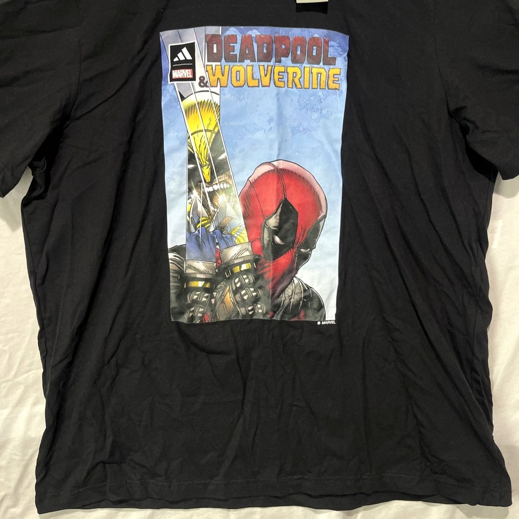 Adidas Deadpool Wolverine Shirt Mens 2XL Black Adidas Marvel Superheroes Comic Cover Shirt Size US XXL / EU 58 / 5 - 2 Thumbnail