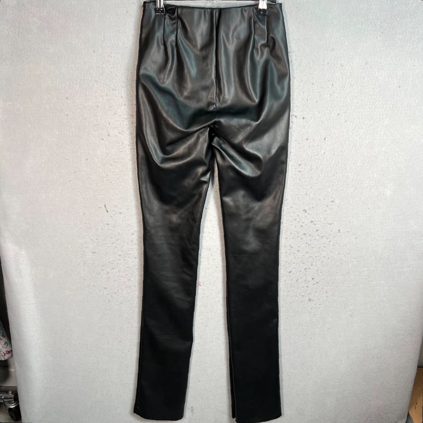 Zara Zara Black Faux Leather High-Waisted Slim Leg Pants Womens Small Size 28" / US 6 / IT 42 - 2 Thumbnail