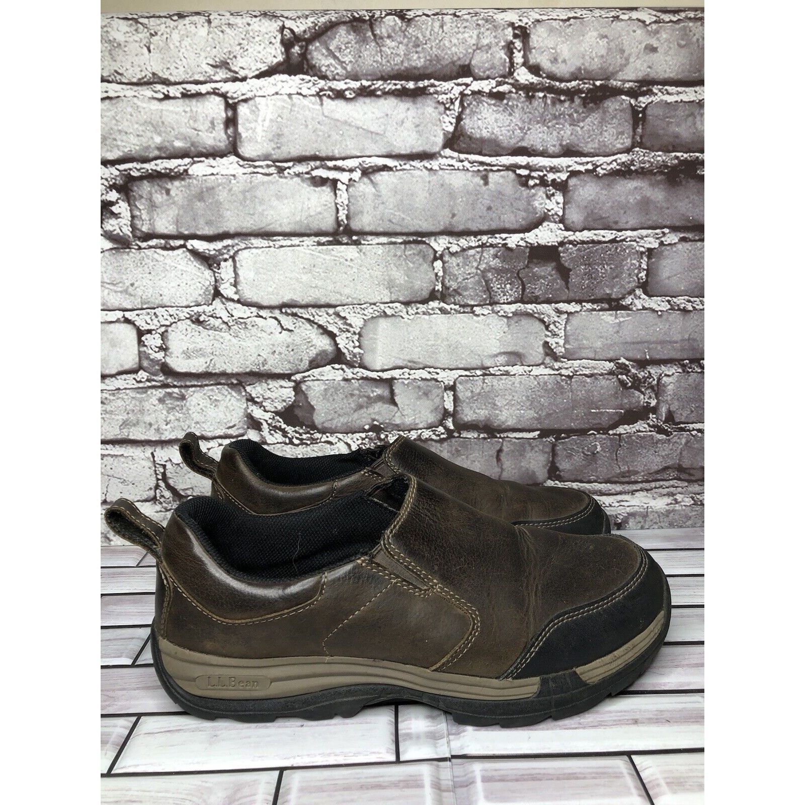 L.L. Bean L.L Bean Traverse 507184 Brown Leather Slip On Trail Shoes M Size US 9.5 / EU 42-43 - 3 Thumbnail
