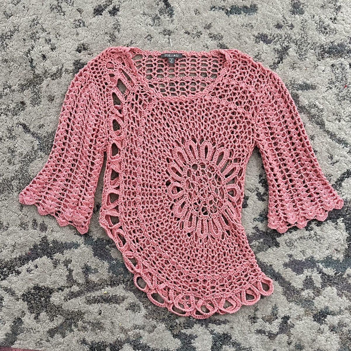 Vintage Vintage Pink Crochet Top Size M / US 6-8 / IT 42-44 - 1 Thumbnail