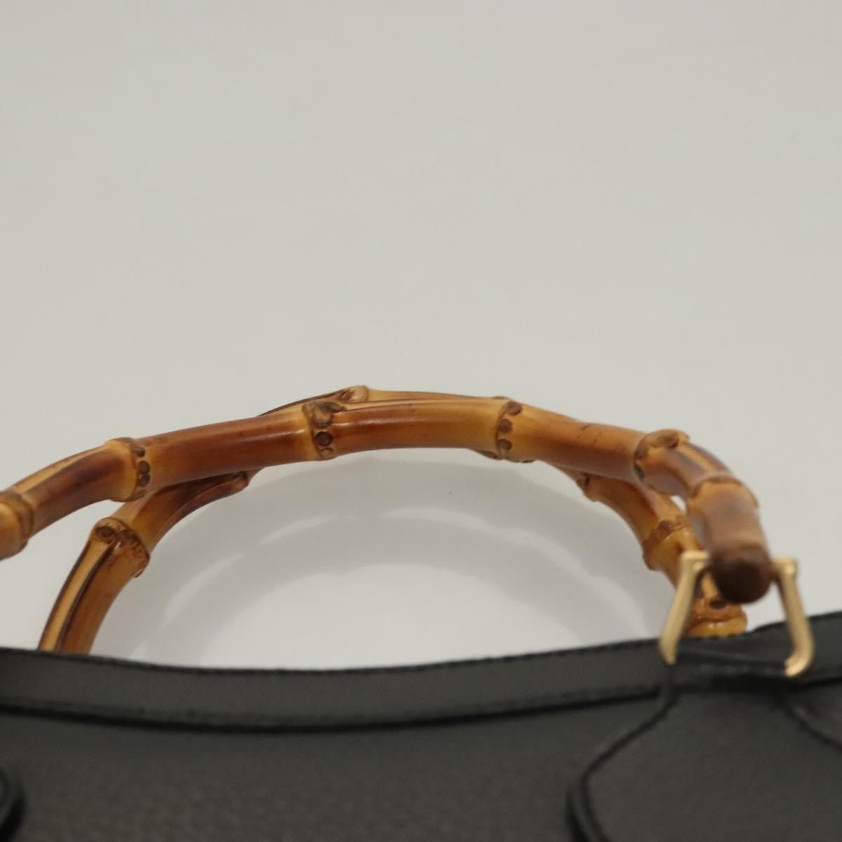 Gucci GUCCI Bamboo Hand Bag Leather Black Gold 002 002 Size ONE SIZE - 8 Thumbnail