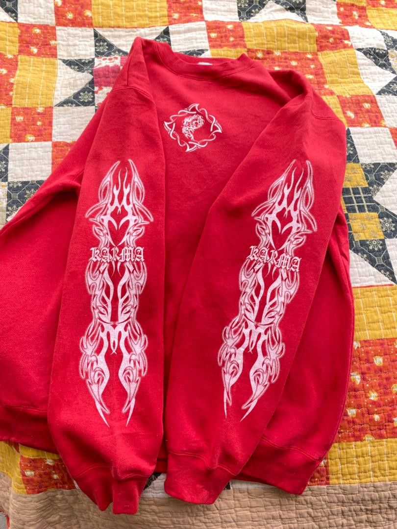 Vintage Vintage 90s Karma Sweatshirt Size US L / EU 52-54 / 3 - 8 Thumbnail