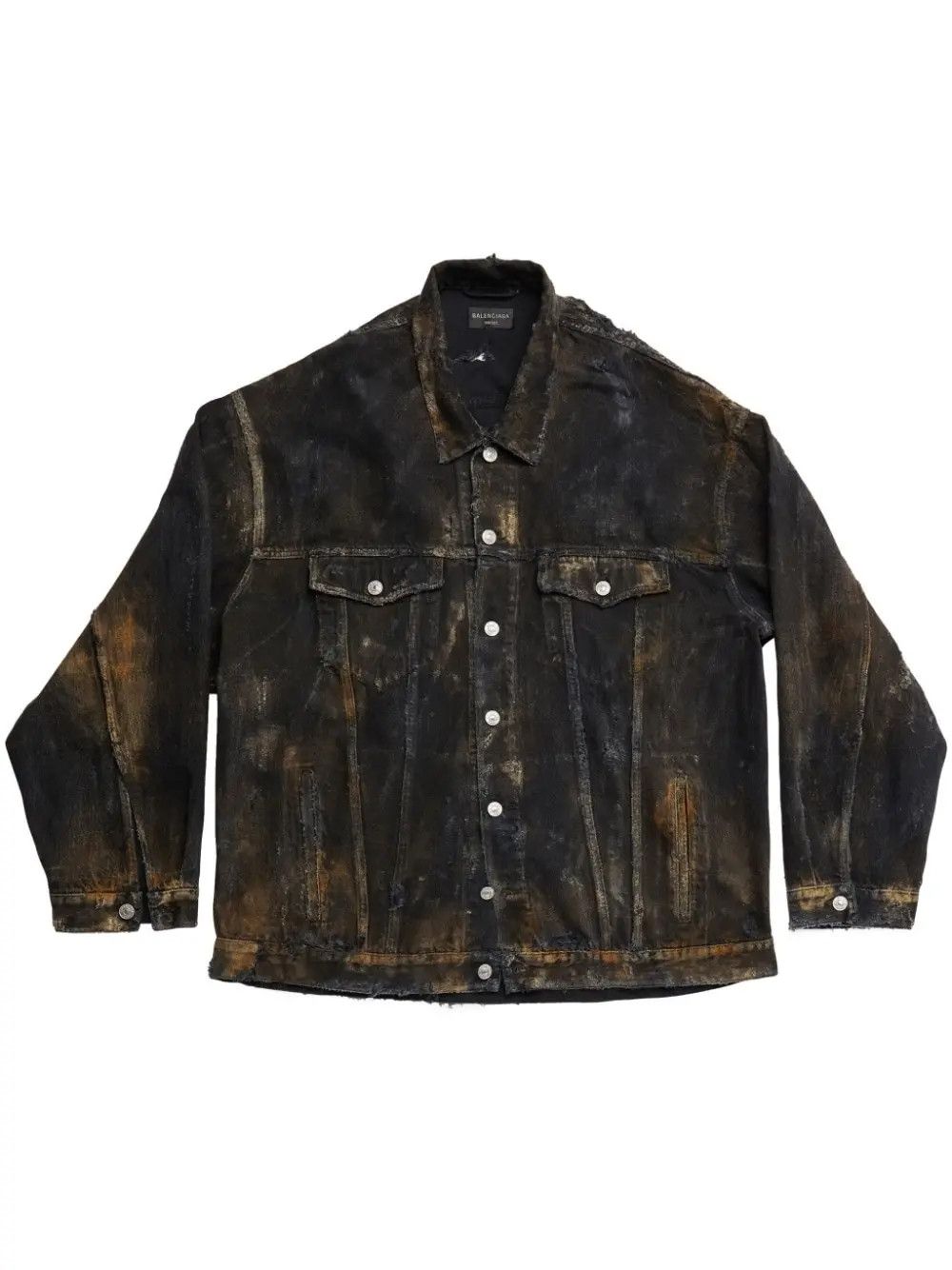 Balenciaga o1w1db10625 Oversized Jacket in Black/Brown Size US XL / EU 56 / 4 - 1 Thumbnail