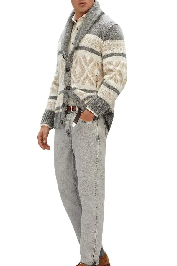 Brunello Cucinelli 0924 Cashmere Cardigan in Light Grey Size US XS / EU 42 / 0 - 5 Thumbnail
