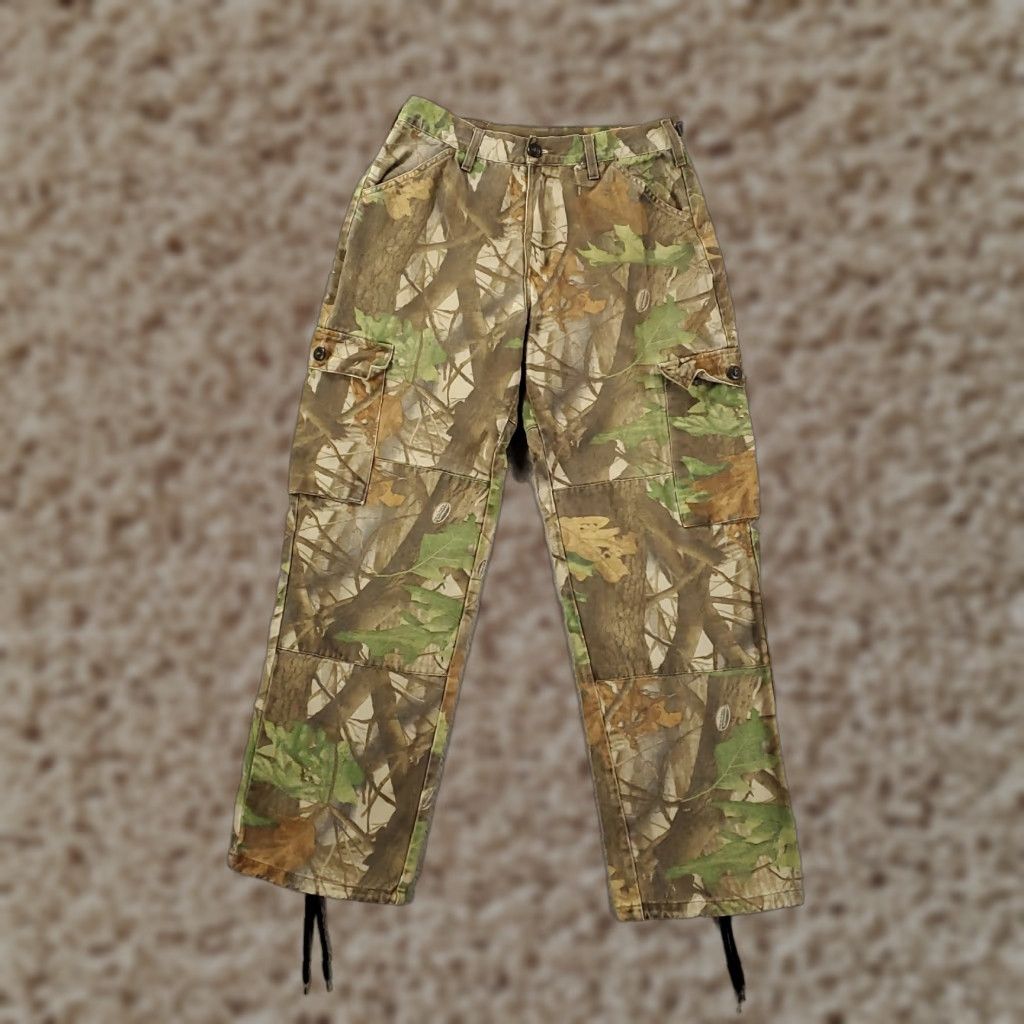 Walls VINTAGE Walls Camo Cargo Pants Mens 28x32 Realtree Hardwoods Cargo Brown Green Adjustable Size US 28 / EU 44 - 1 Thumbnail