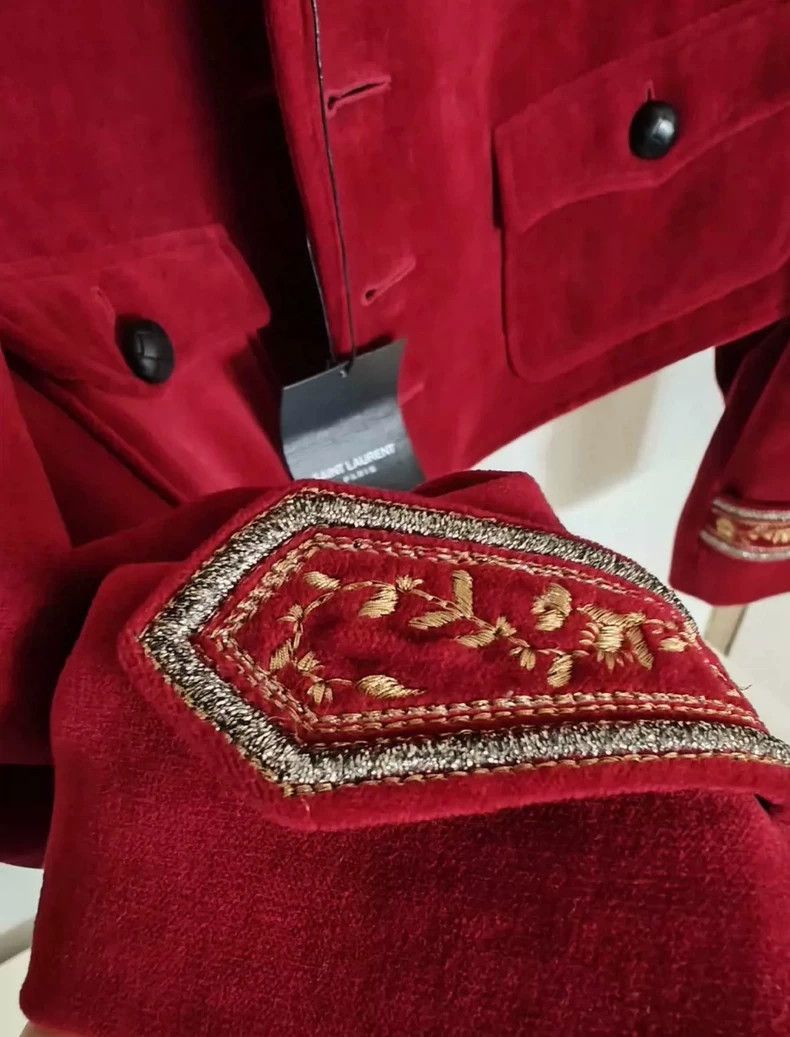 Saint Laurent Paris Saint Laurent Paris Saint Laurent Red Court Jacket FR42 Si Size US M / EU 48-50 / 2 - 6 Thumbnail