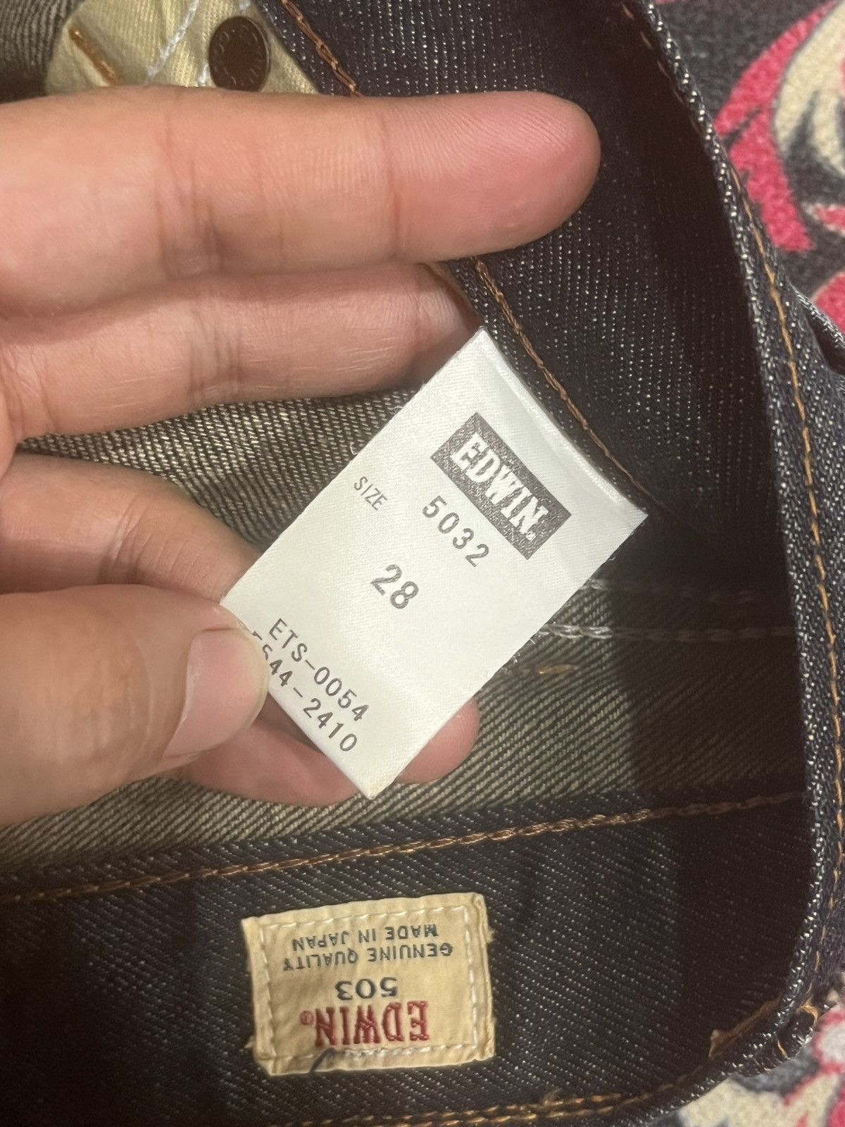 Edwin Vintage Edwin Japan Dark Faded Narrow Straight Ripped Jeans Size 28" / US 6 / IT 42 - 17 Thumbnail