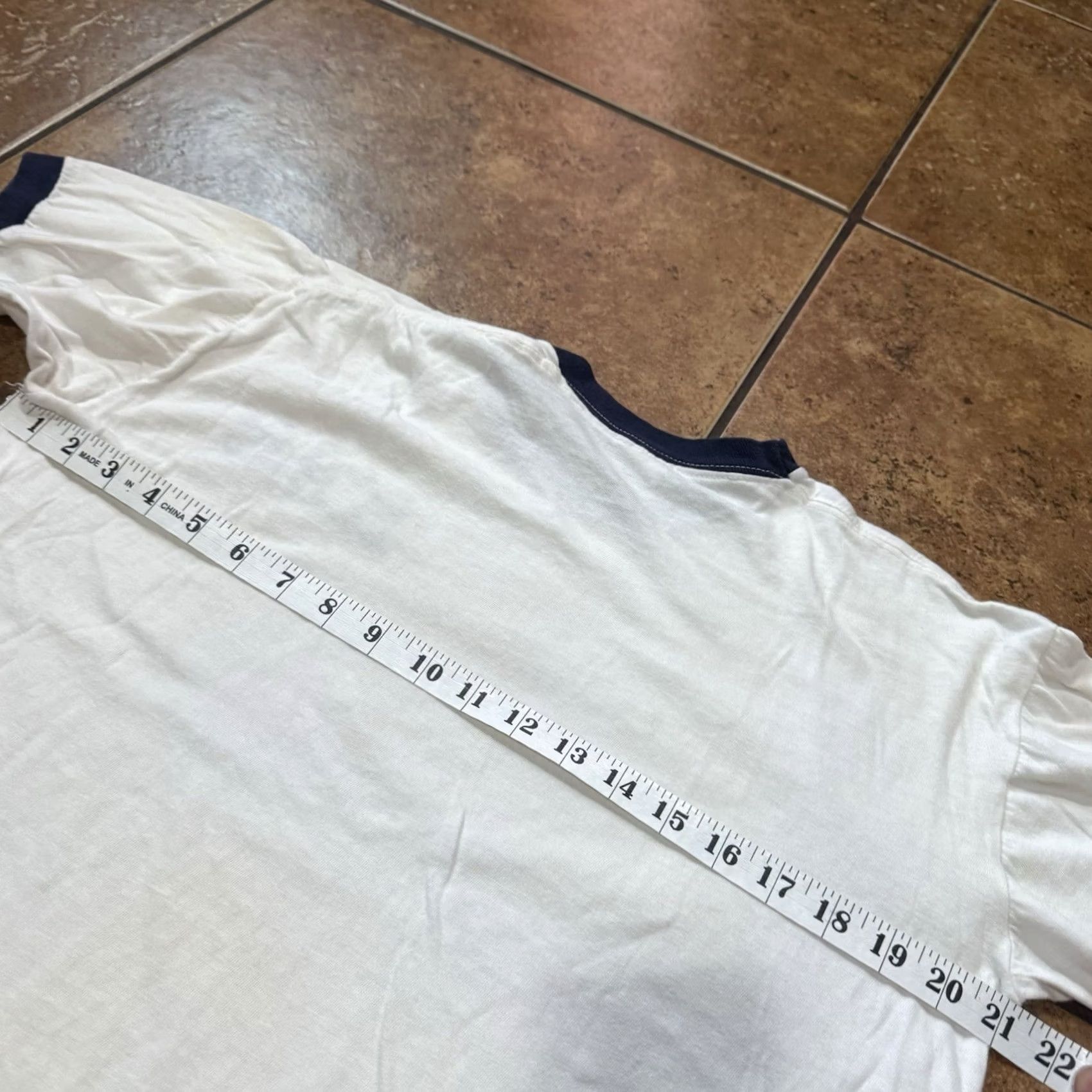 Vintage Vintage Russell 60s Ringer T Shirt Fraternity Print 1960s University White Unisex L Short Sleeve Graphic Tee Mens Womens Boys Girls Size US L / EU 52-54 / 3 - 7 Thumbnail