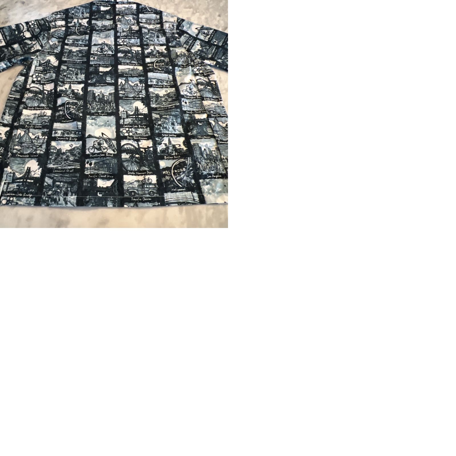 Vintage Pace Sports Wear Men’s XXL Button Short Sleeve Blue White Pacific Ocean Napa SF Shirt Adult XX Large Casual, Travel Size US 39 - 9 Thumbnail