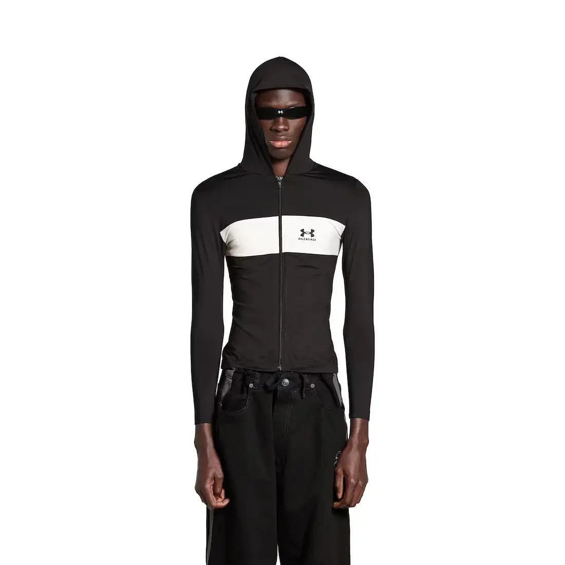 Balenciaga × Under Armour o1bcso1str0625 Under Armour® Sweatsuit Hoodie in Black/White Size US XL / EU 56 / 4 - 1 Thumbnail