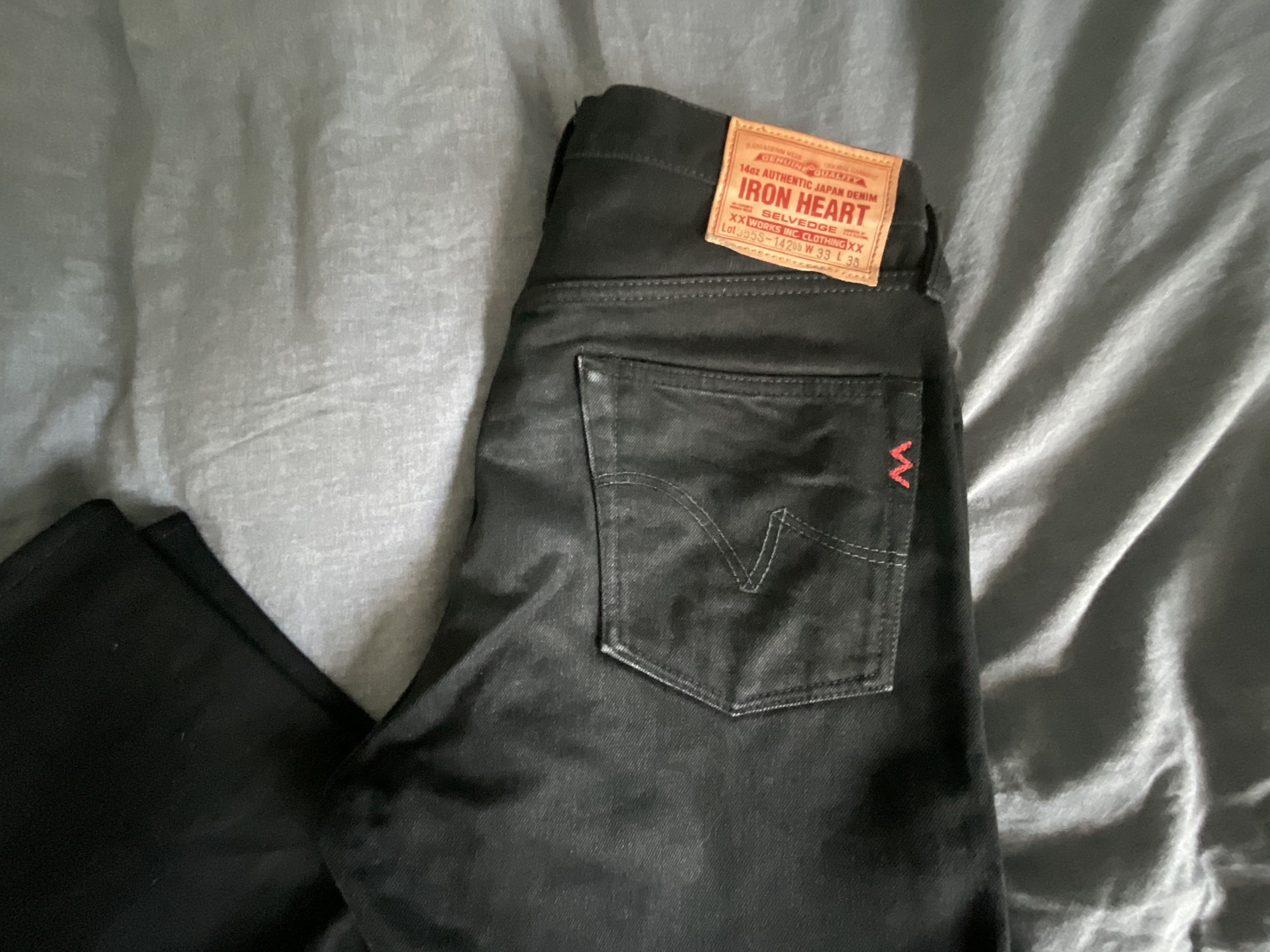 Iron Heart Iron Heart 14oz Selvedge Jeans IH 555S 142 bbBlack/Black Size US 33 - 1 Thumbnail